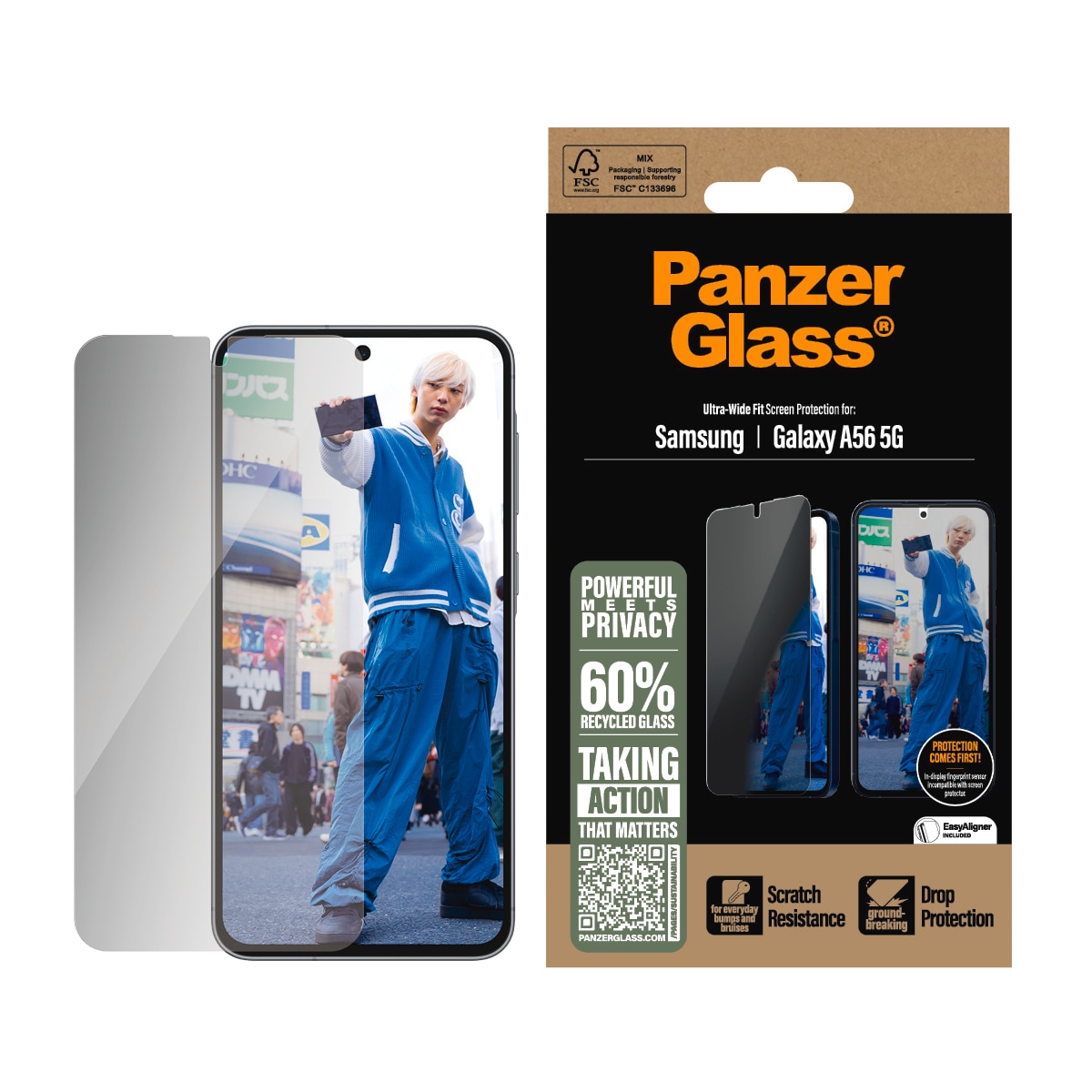 CARE by PanzerGlass Displayschutzglas »Ultra-Wide Fit Priv...