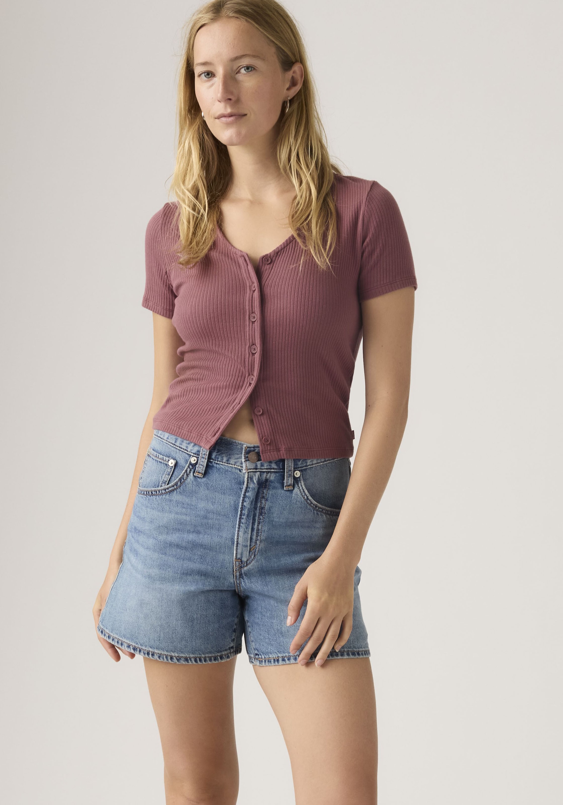 Levi's® Jeansshorts »CINCH MID THIGH SHORTS« mit hoher Leibhöhe, Baumwolldenim, loose fit