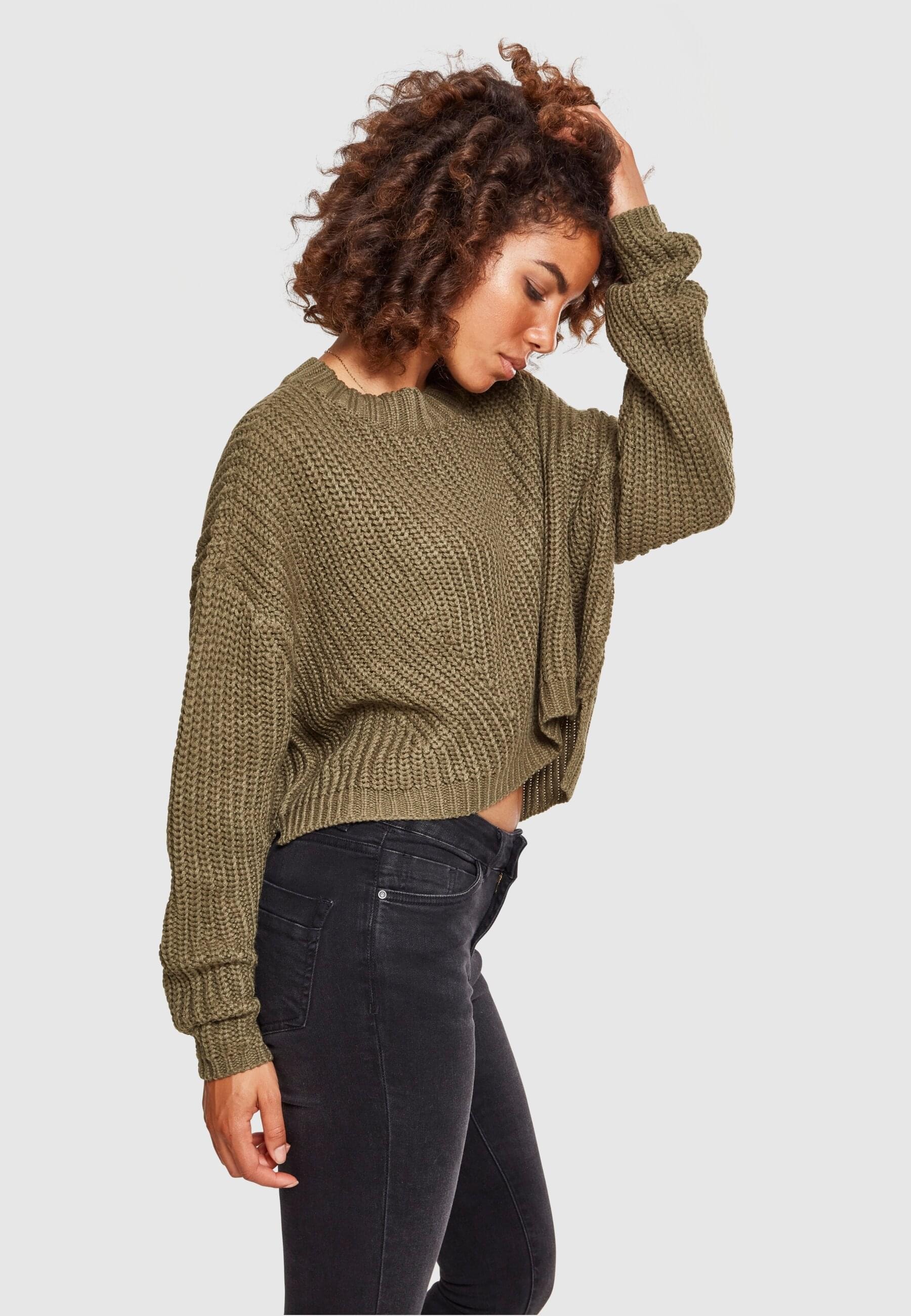 URBAN CLASSICS Rundhalspullover »Urban Classics Damen Ladies Wide Oversize Sweater«, (1 tlg.)