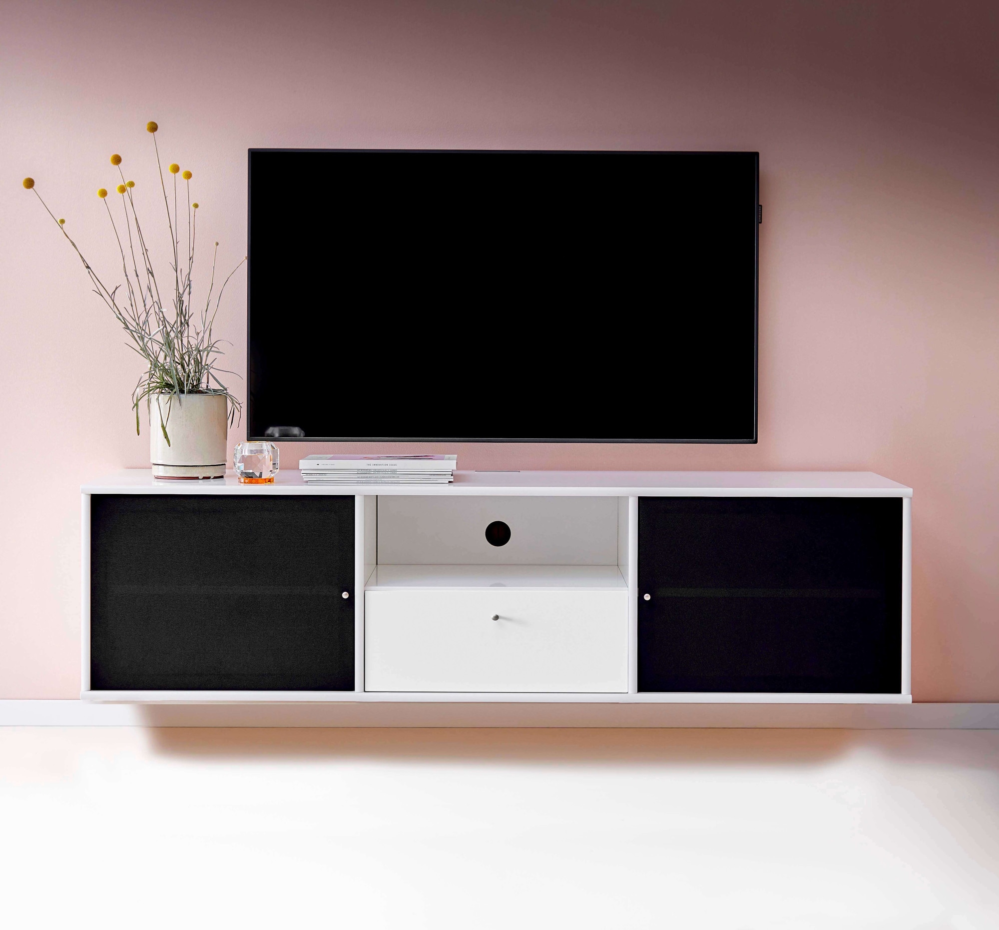 Hammel Furniture TV-Board »Mistral Fernsehschrank, Medienmöbel, Hängend,«, Türen mit Akustikstoff, Schublade, Lowboard, B: 161,5 cm