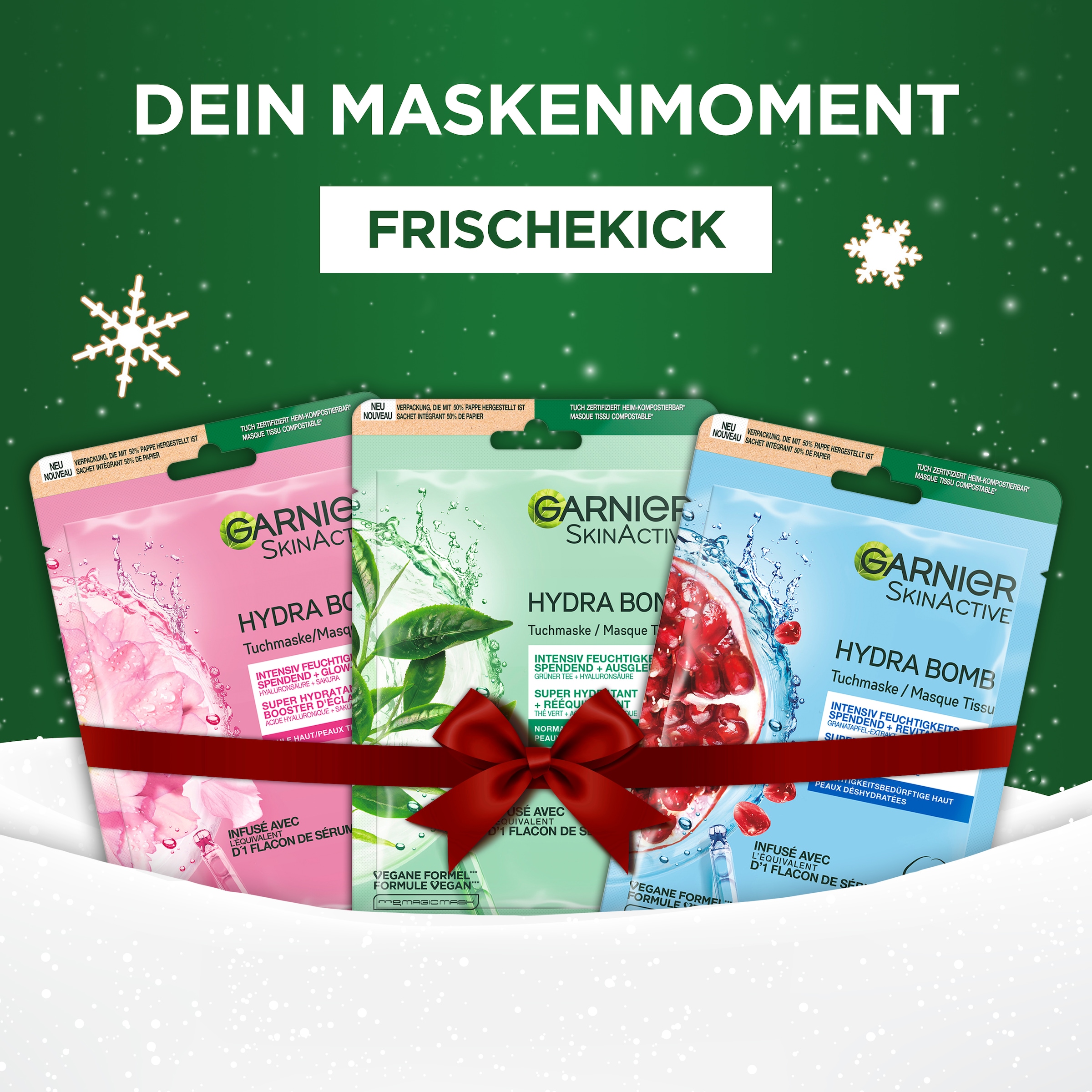 GARNIER Kosmetik-Adventskalender »Garnier Tuchmasken 24er Adventskalender« ab 13 Jahren mit Hyaluron, entspannend
