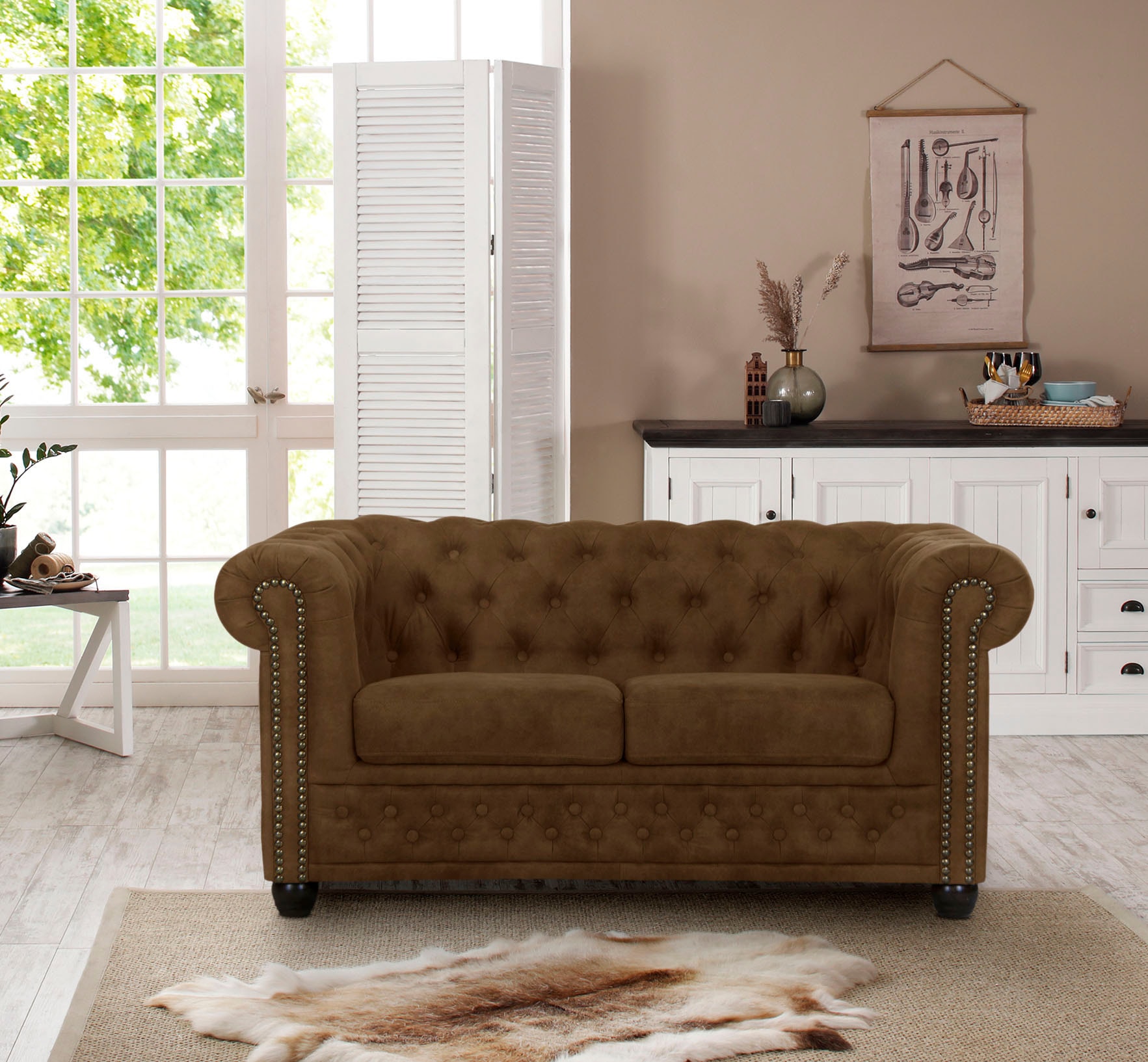 Home affaire Chesterfield-Sofa "Rysum", Chesterfield-Optik, in 2 Bezugsqual günstig online kaufen