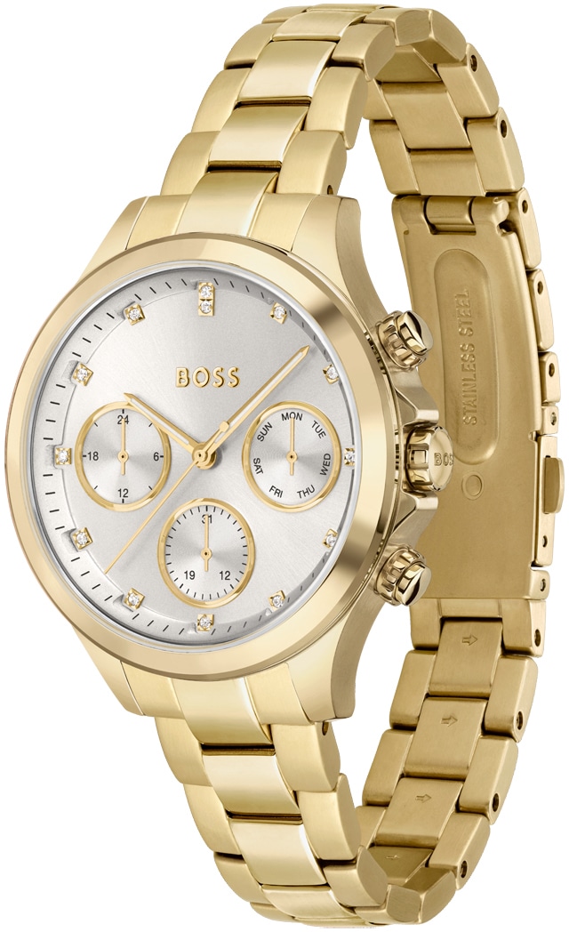 BOSS Multifunktionsuhr »HERA«, Quarzuhr, Damenuhr, Armbanduhr, Datum, Edelstahlarmband
