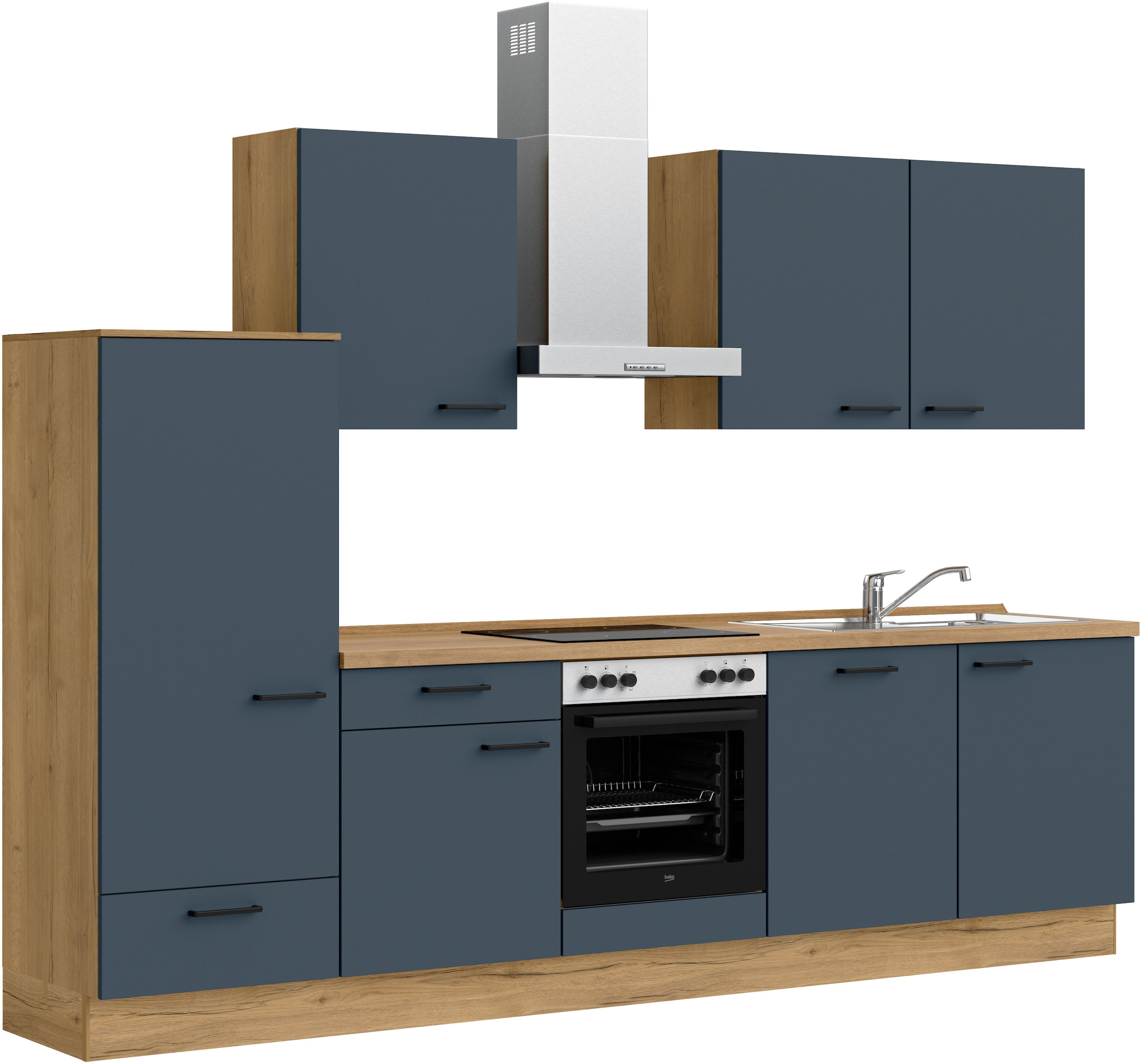 nobilia® Küchenzeile »"Easytouch I"«, vormontiert, Ausrichtung wählbar, Breite 300 cm, wahlw. mit E-Geräten