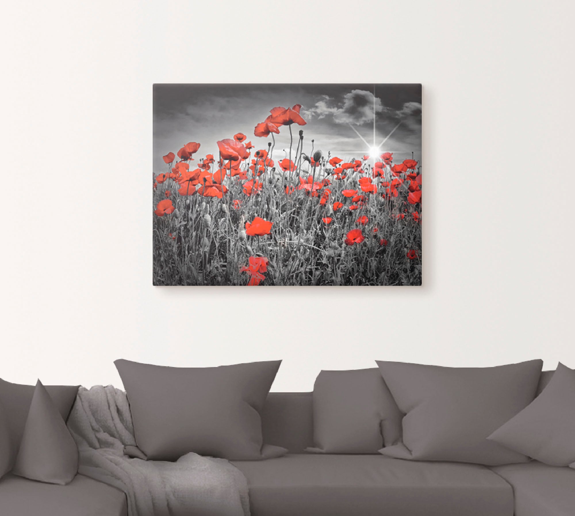 Artland Wandbild »Idyllisches Mohnblumenfeld«, Blumen, (1 St.), als Leinwandbild, Poster in verschied. Größen