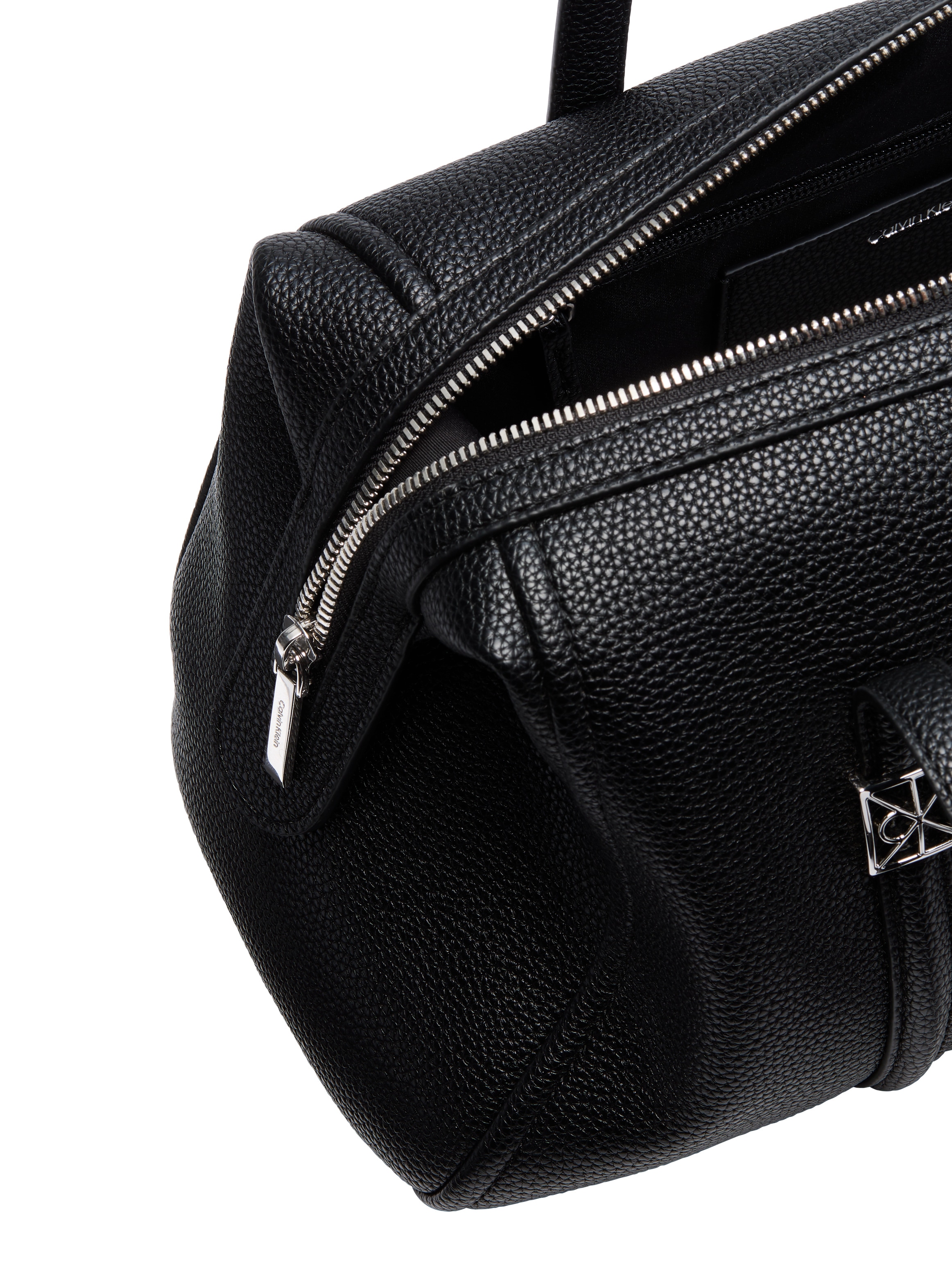 Calvin Klein Schultertasche »EMBLEM HW PEBBLE DOCTOR SHOULDER« Damen Handtasche, Umhängetasche mit Reißverschluss