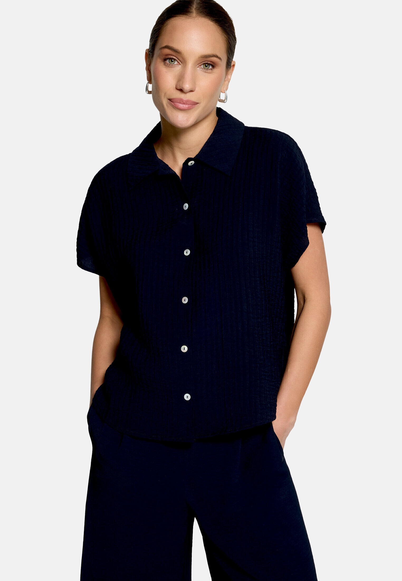 Zero Hemdbluse »Damen mit Kragen«