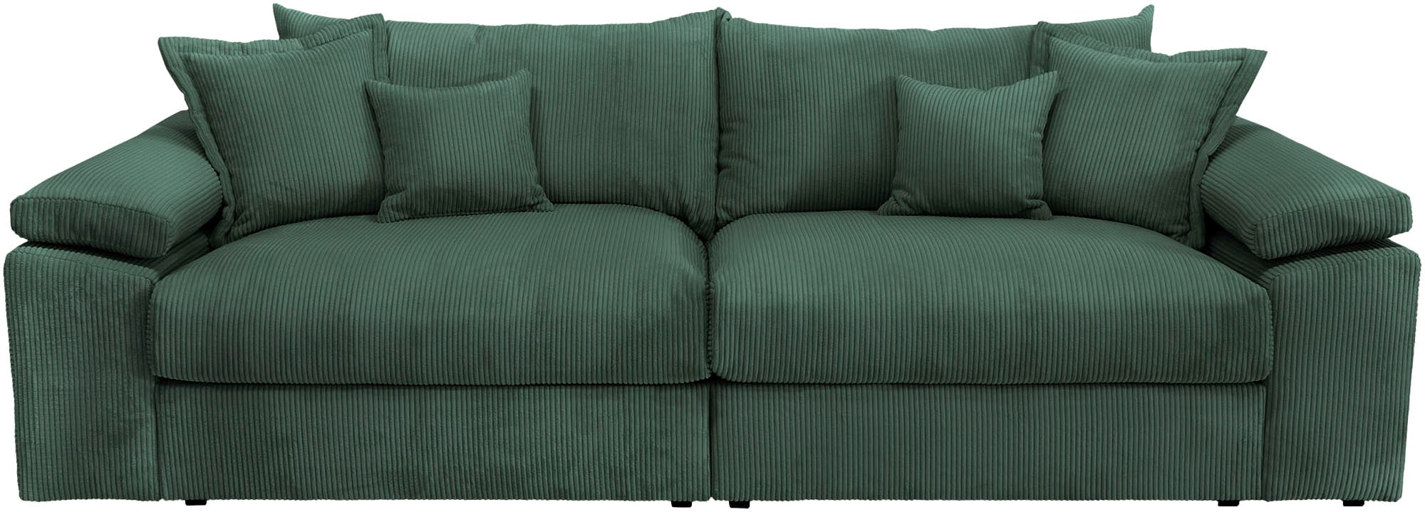 Big-Sofa HOME AFFAIRE, B:246cm T:123cm, grün, 100% Polyester, Sofas, "Soft&Cosy XL, B: 246 cm - OTTO. Verlässliche Qualität.", Mega-Sofa, Cord oder