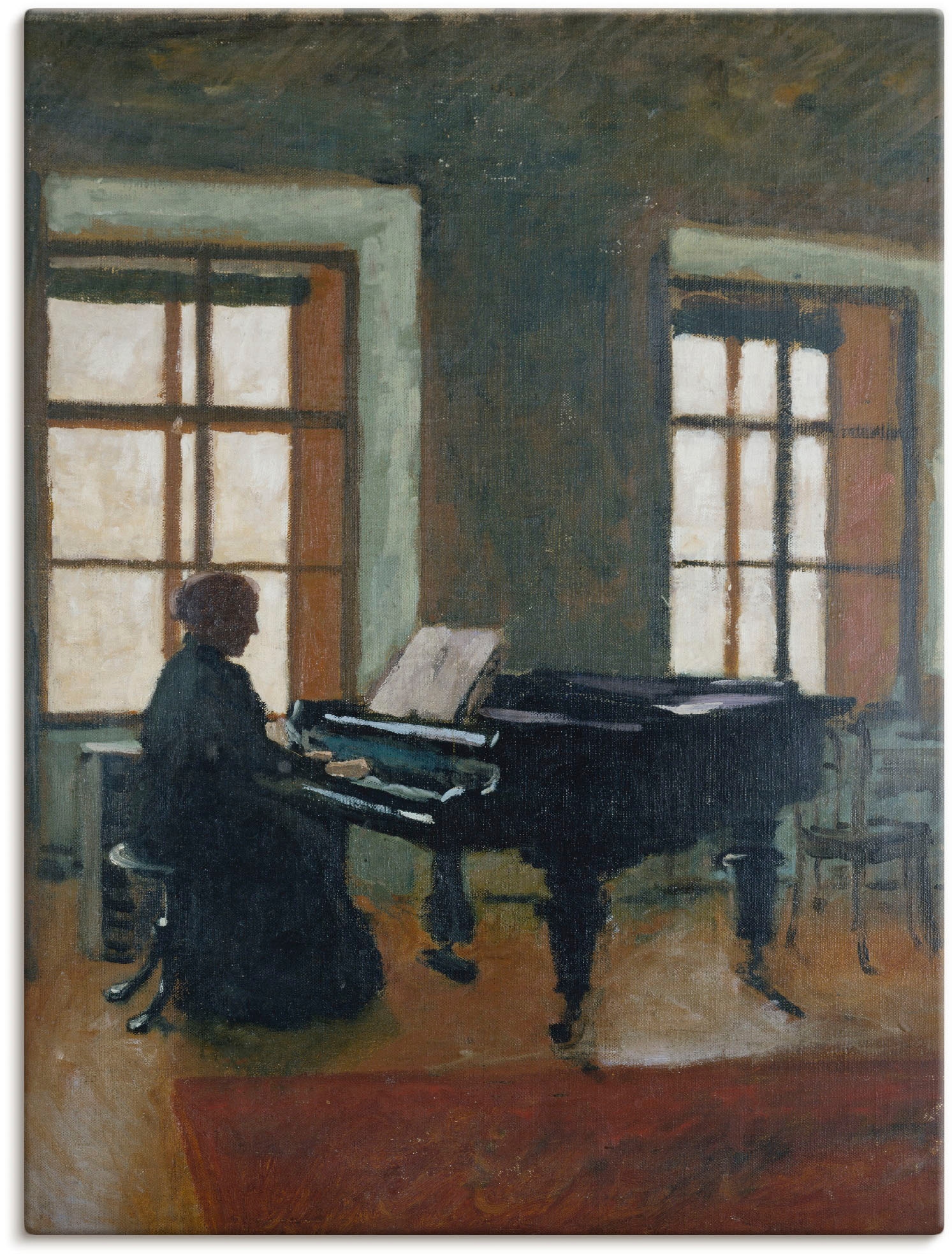 Artland Wandbild "Am Klavier. 1910" Instrumente 1 Stk. tlg. auf Holzrahmen günstig online kaufen