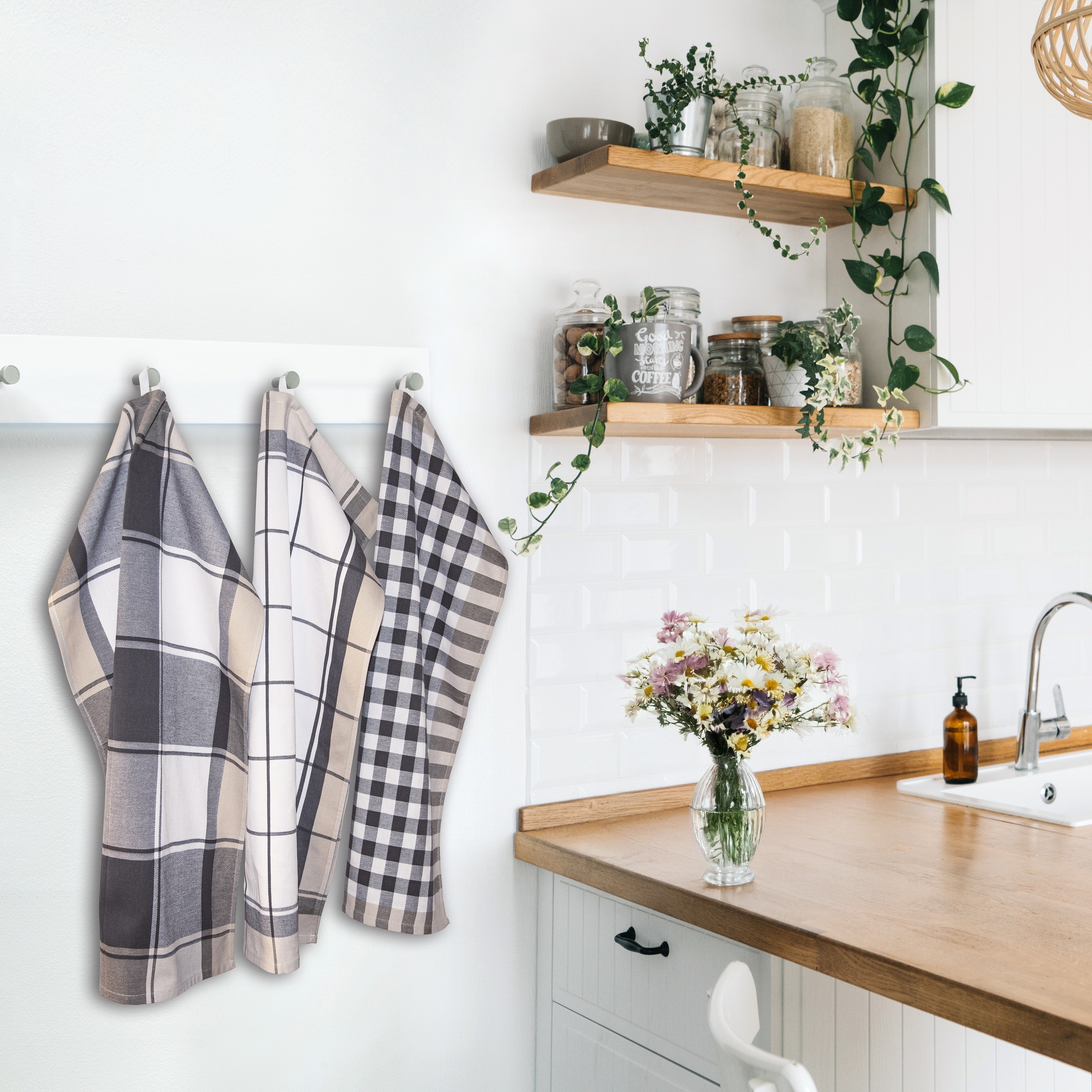 Dyckhoff Geschirrtuch "KARO, Maße je Tuch ca. 50x70 cm, aus 100% Baumwolle" günstig online kaufen