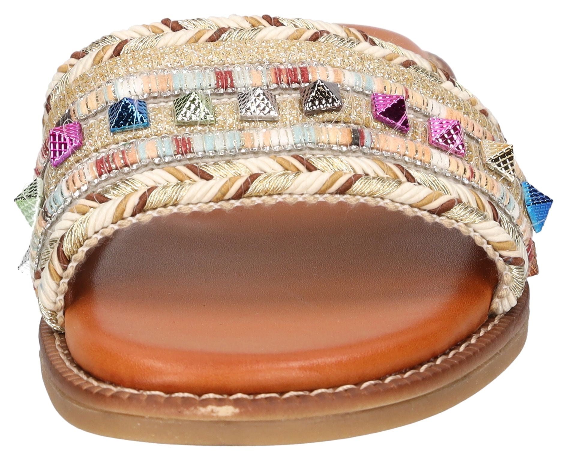 Mustang Shoes Pantolette, Flats, Sandale, Pool Slides mit modischen Glitzerfäden