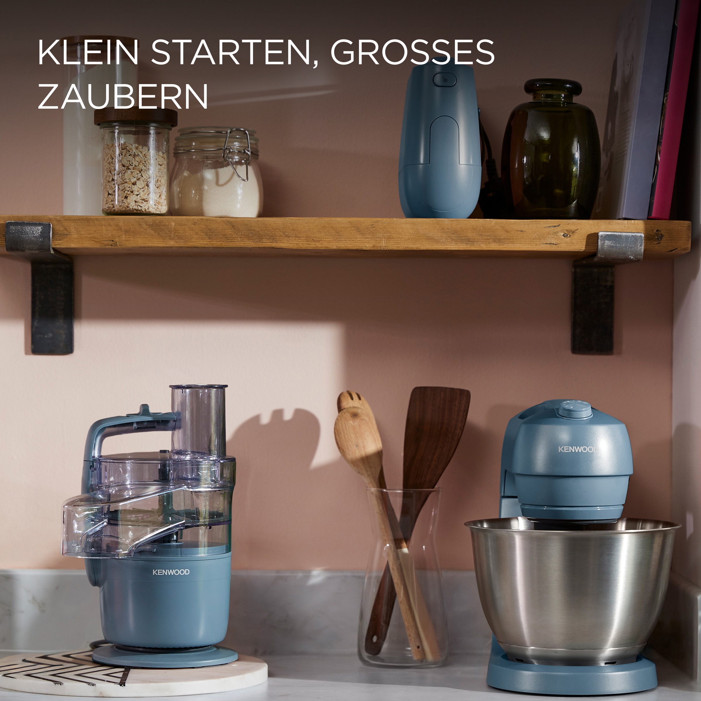 Kenwood Küchenmaschine »MultiPro Go FDP23.140GY« Kompakt-Küchenmaschine zum Schneiden, Reiben, Pürieren & Teig Kneten