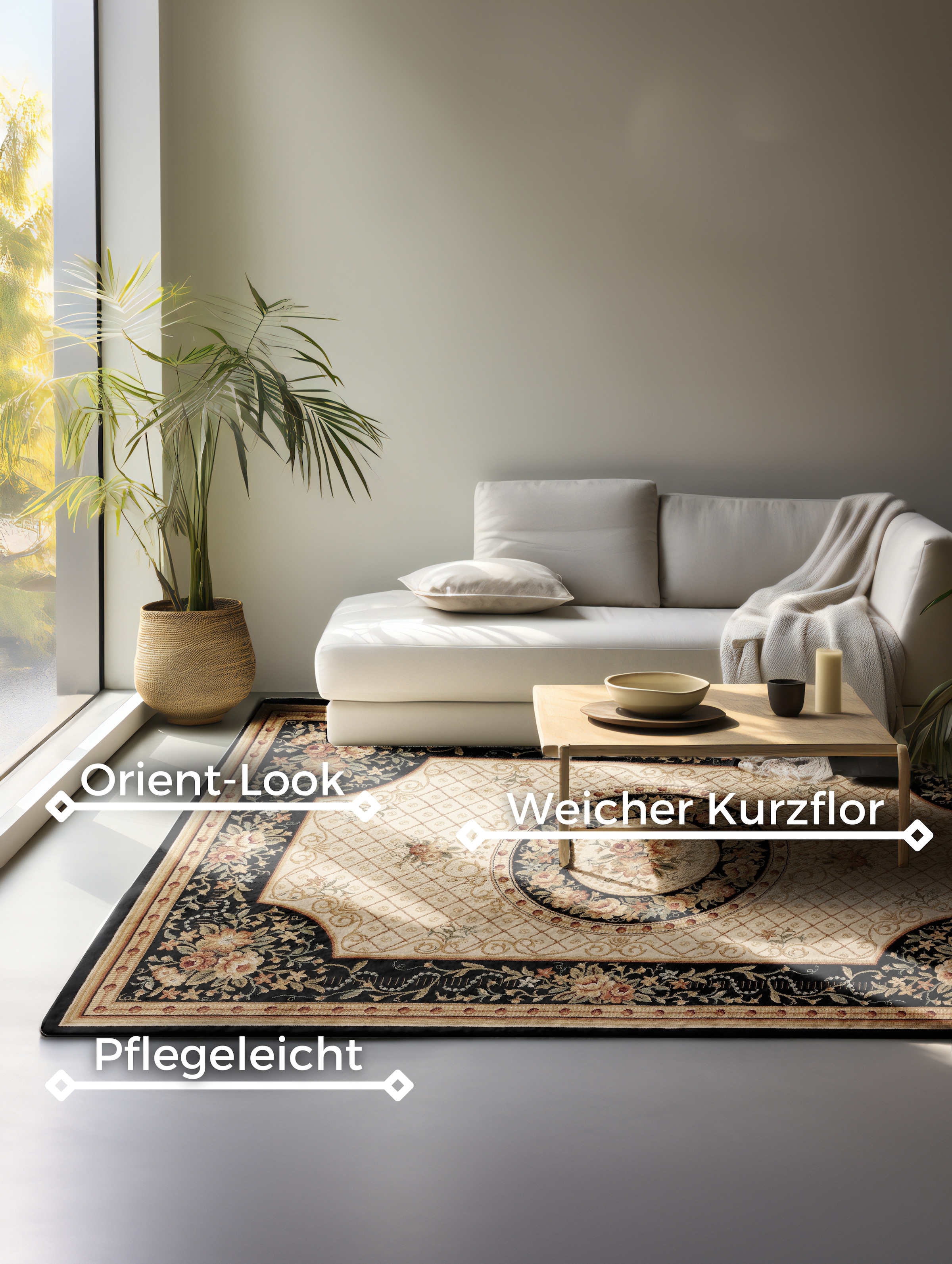NORTHRUGS Teppich »Adraskan«, rechteckig, 8 mm Höhe, Orient Optik, Läufer, strapazierfähig, pflegeleicht, robust