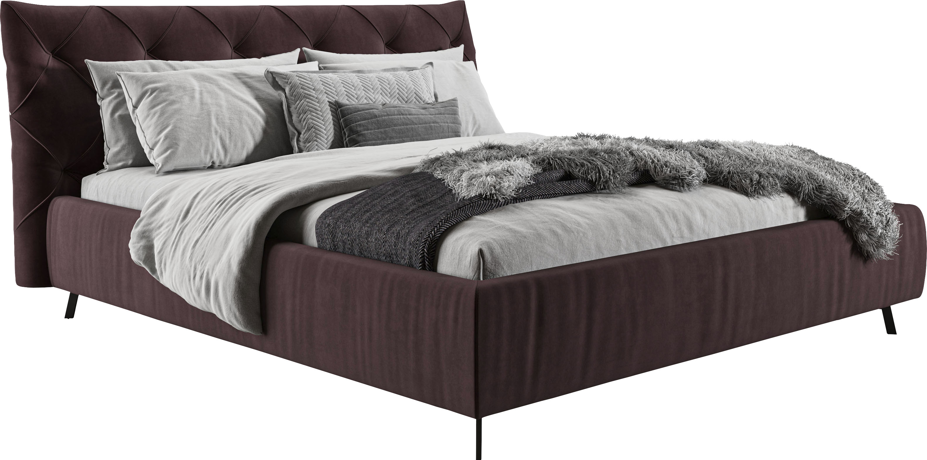 Home affaire "Elloree, in 4 Breiten bis 200cm, auch in Leder" Kopfteilhöhe 105 cm, belastbar bis 280 kg, auch in Überlänge 220cm