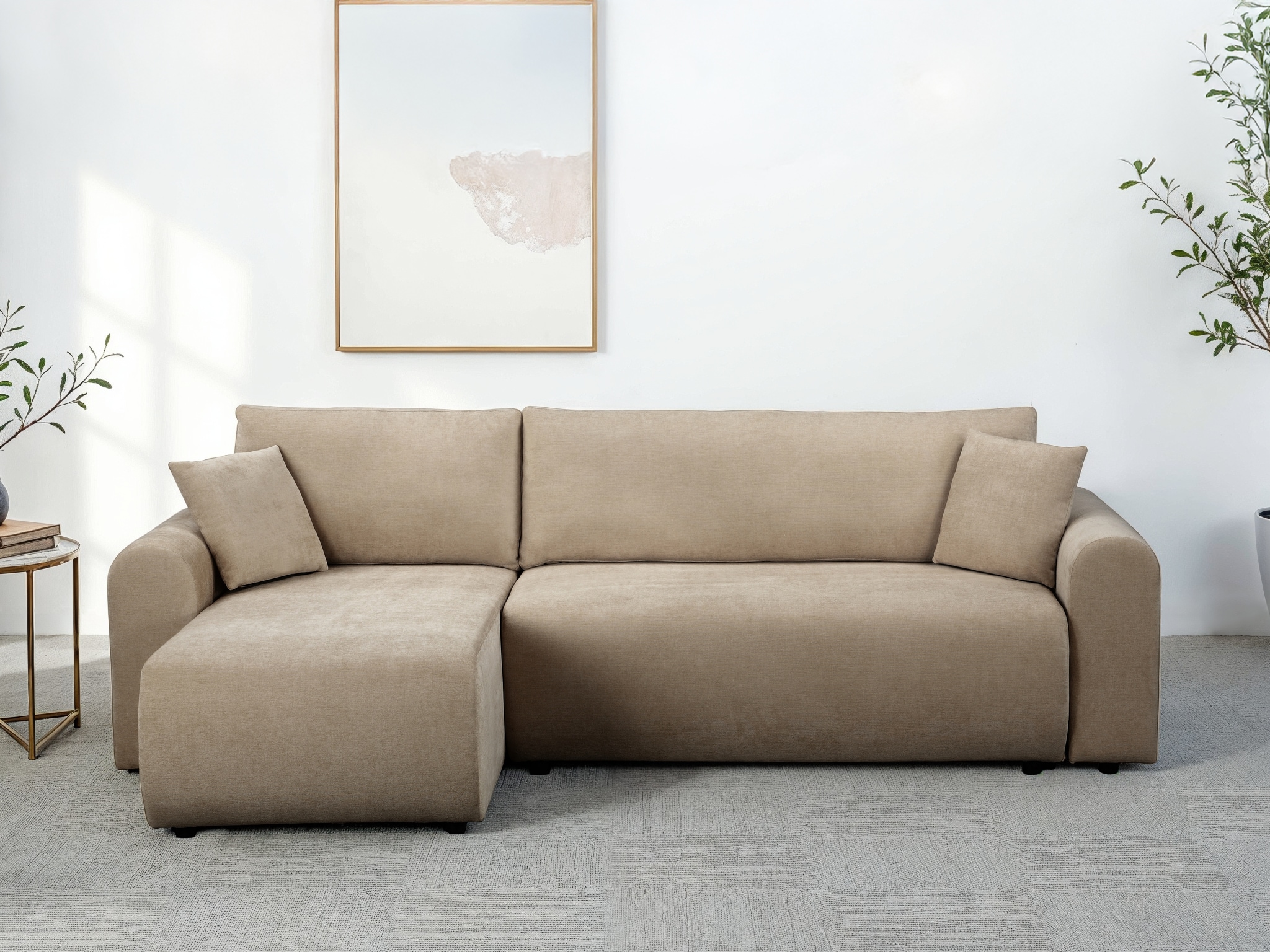OTTO home Ecksofa "JONAA, 241cm, L-Form, Schlafsofa, Boxspringfederung, Dau günstig online kaufen
