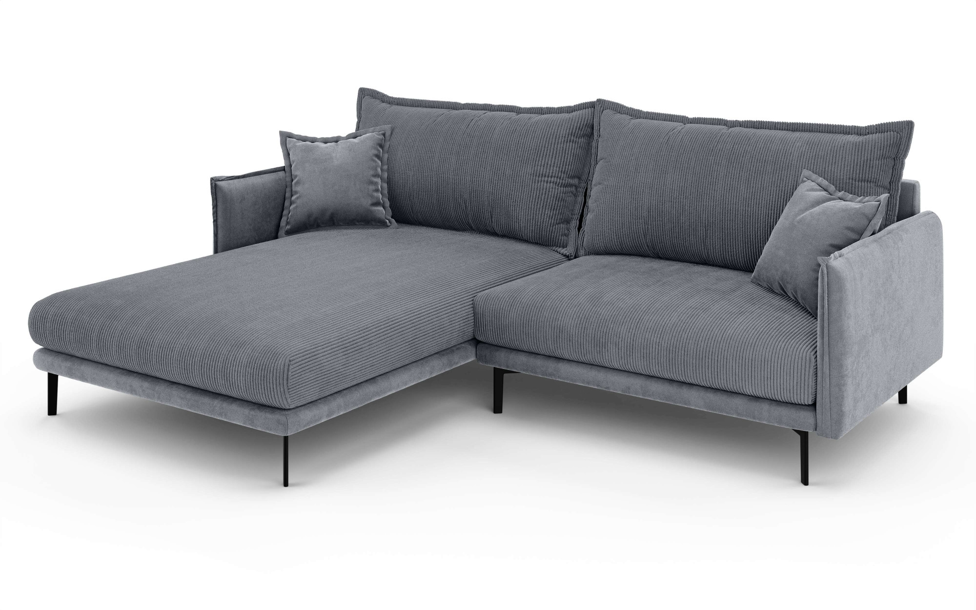INOSIGN Ecksofa »ALEXANDRIA mit Recamiere rechts oder links bestellbar, moderne Bezüge«, L-Form mit Wellenunterfederung, Maße: B/H/T 246/86/190 cm