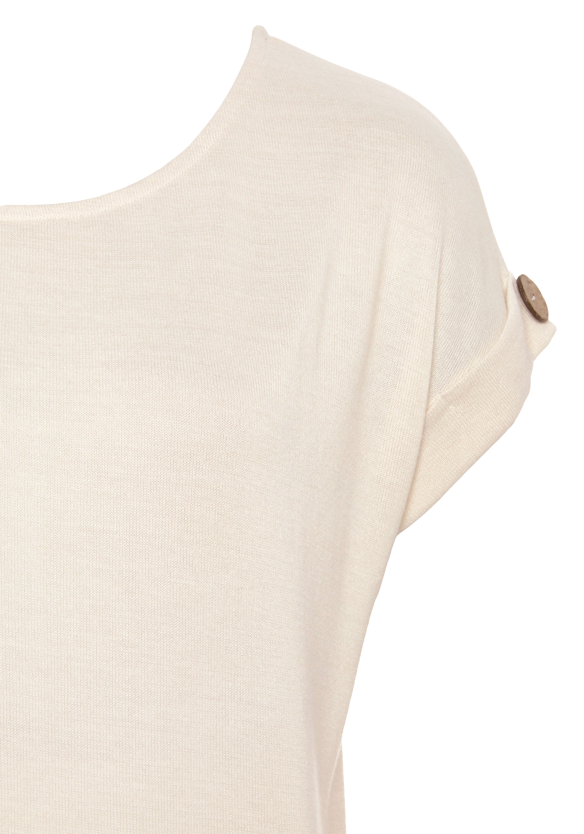 LASCANA Kurzarmshirt »mit Knopfdetail am Ärmelabschluss«, aus weichem Viskose-Feinstrick