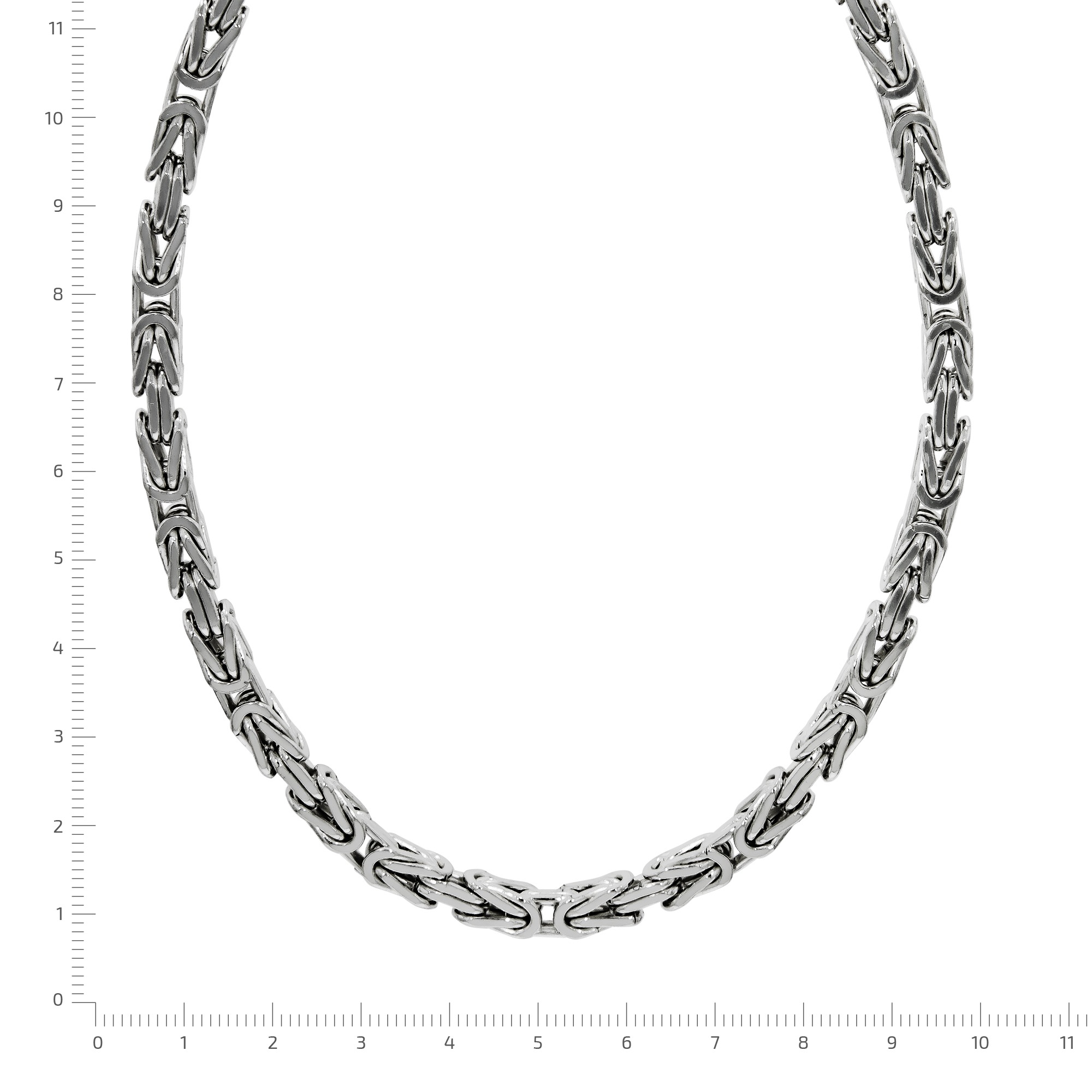 Zeeme King Chain Necklace Silver 925 White 60cm 2