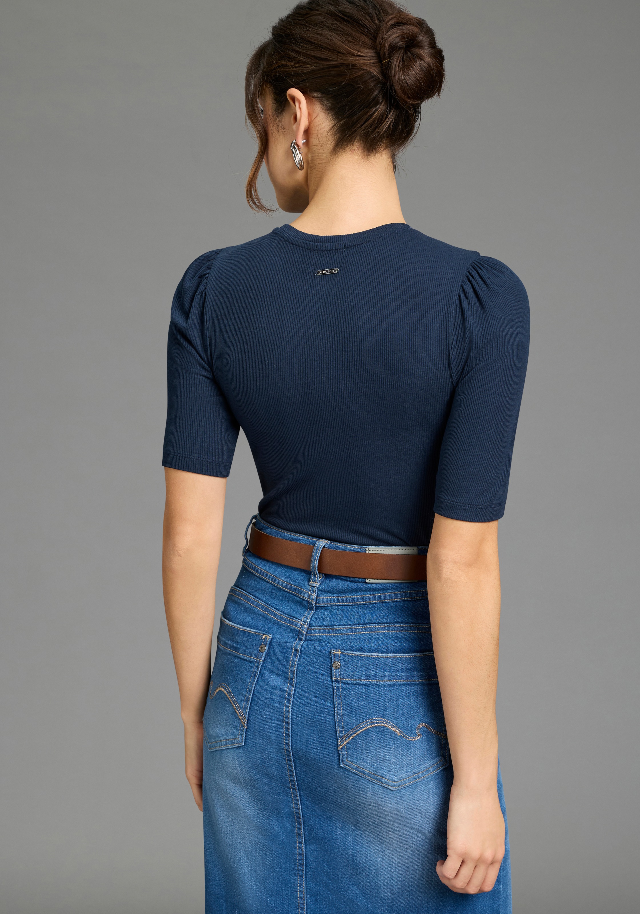 Laura Scott T-Shirt mit Ballon-Ärmel, Halbarm, figurnahe Passform günstig online kaufen