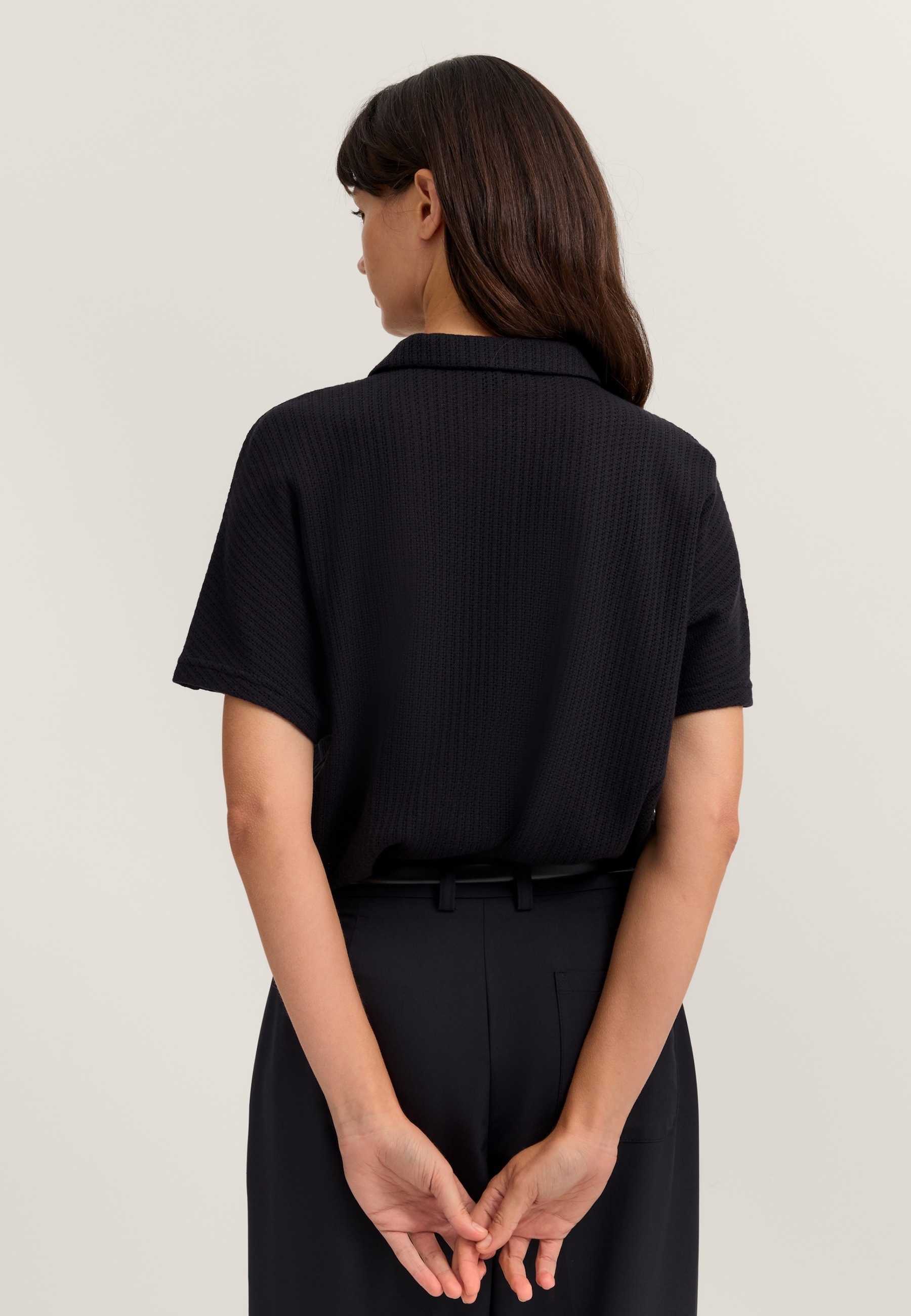 bugatti T-Shirt aus strukturierter Baumwollmischung