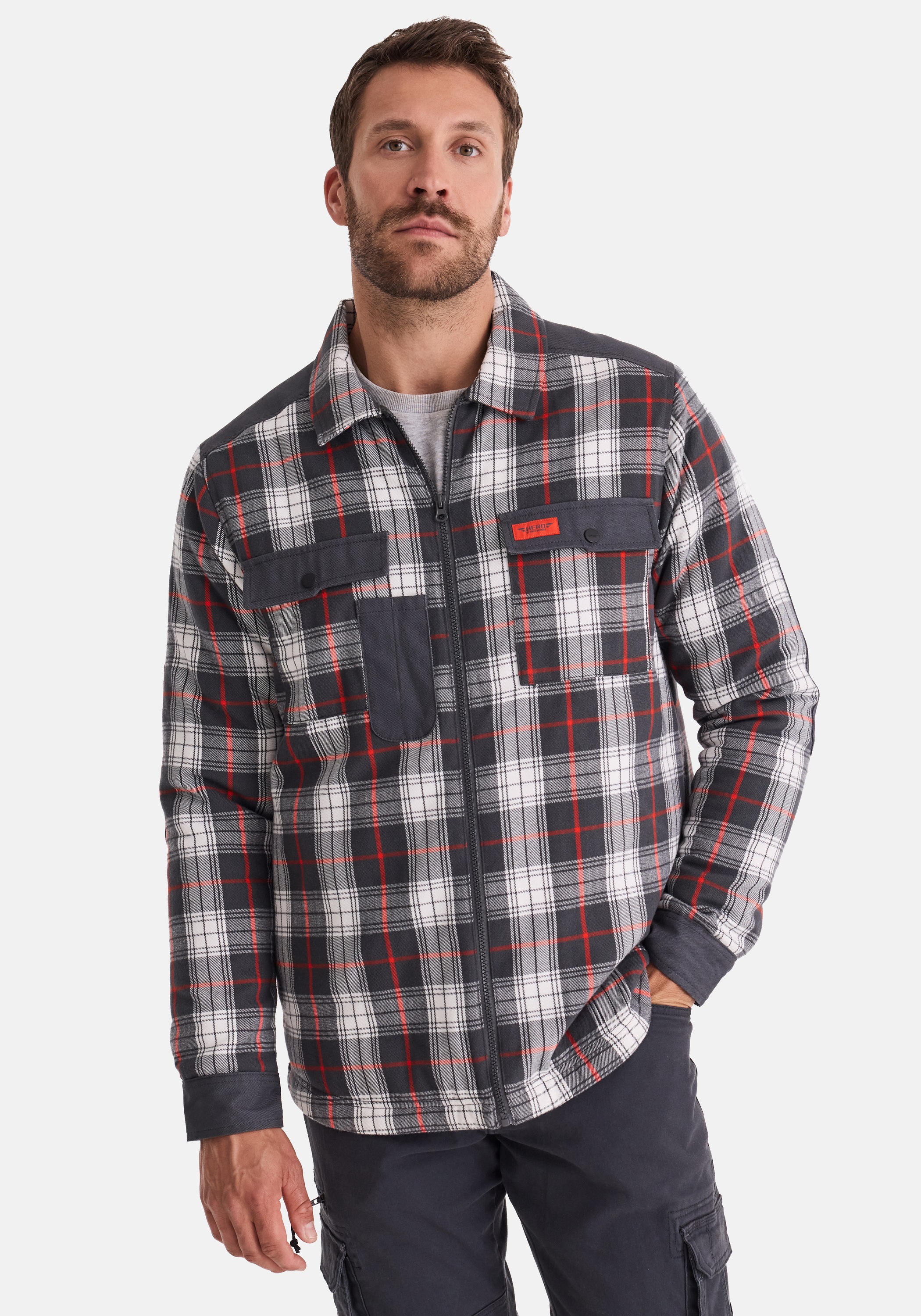HERO by John Medoox Flanellhemd »JORIS Hemdjacke Overshirt« Hemdjacke Overshirt für Herren