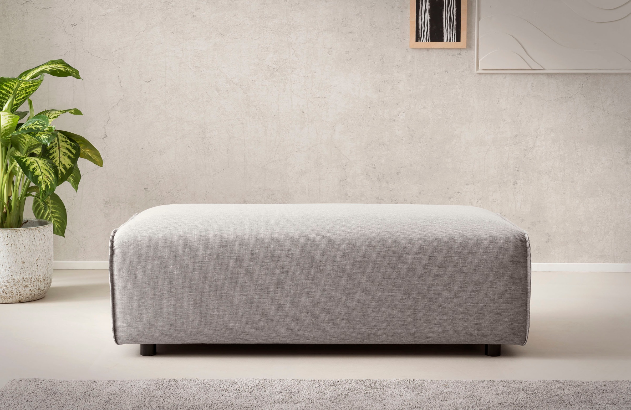 LeGer Home by Lena Gercke Hocker "PIARA, Polsterhocker mit Kedernaht, Cord, günstig online kaufen