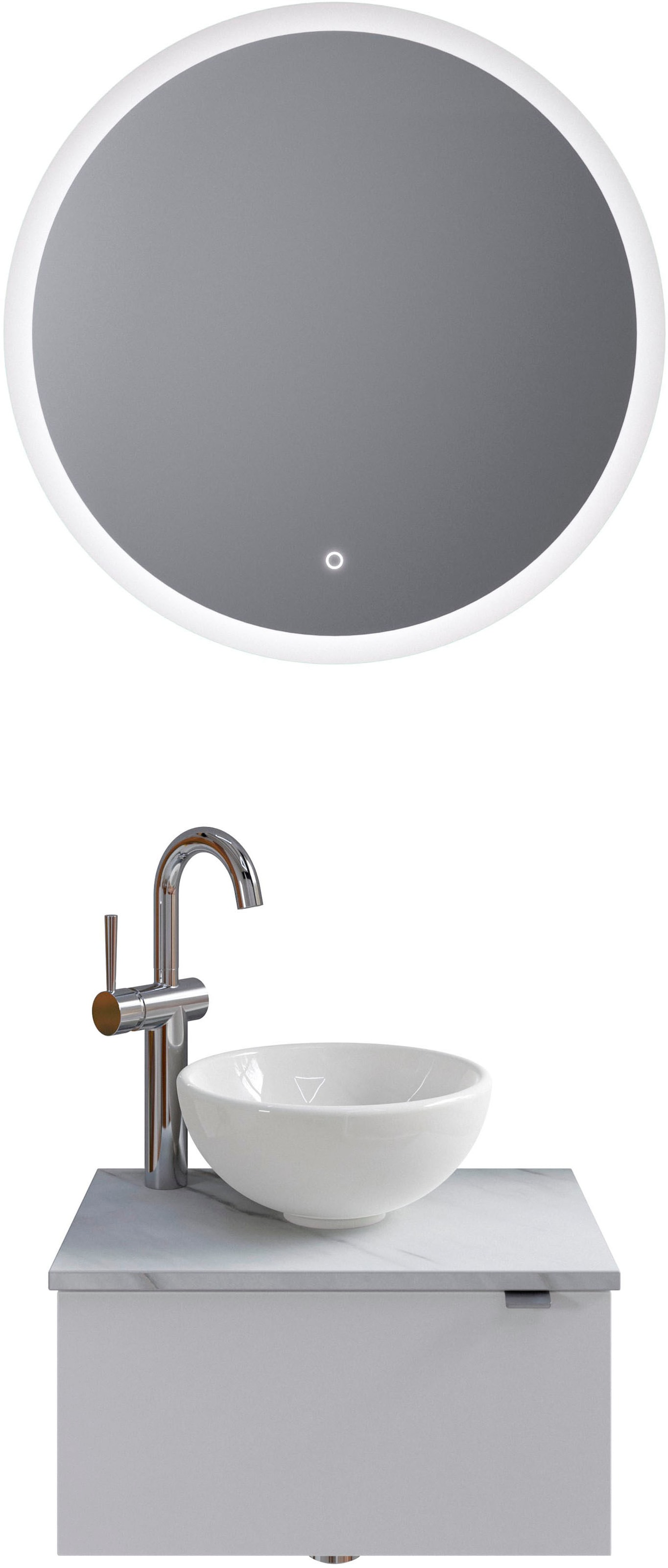 Saphir Badmöbel-Set "Serie 6915" 4 Stk. tlg. Gäste-Bad, mit LED-Spiegel und günstig online kaufen