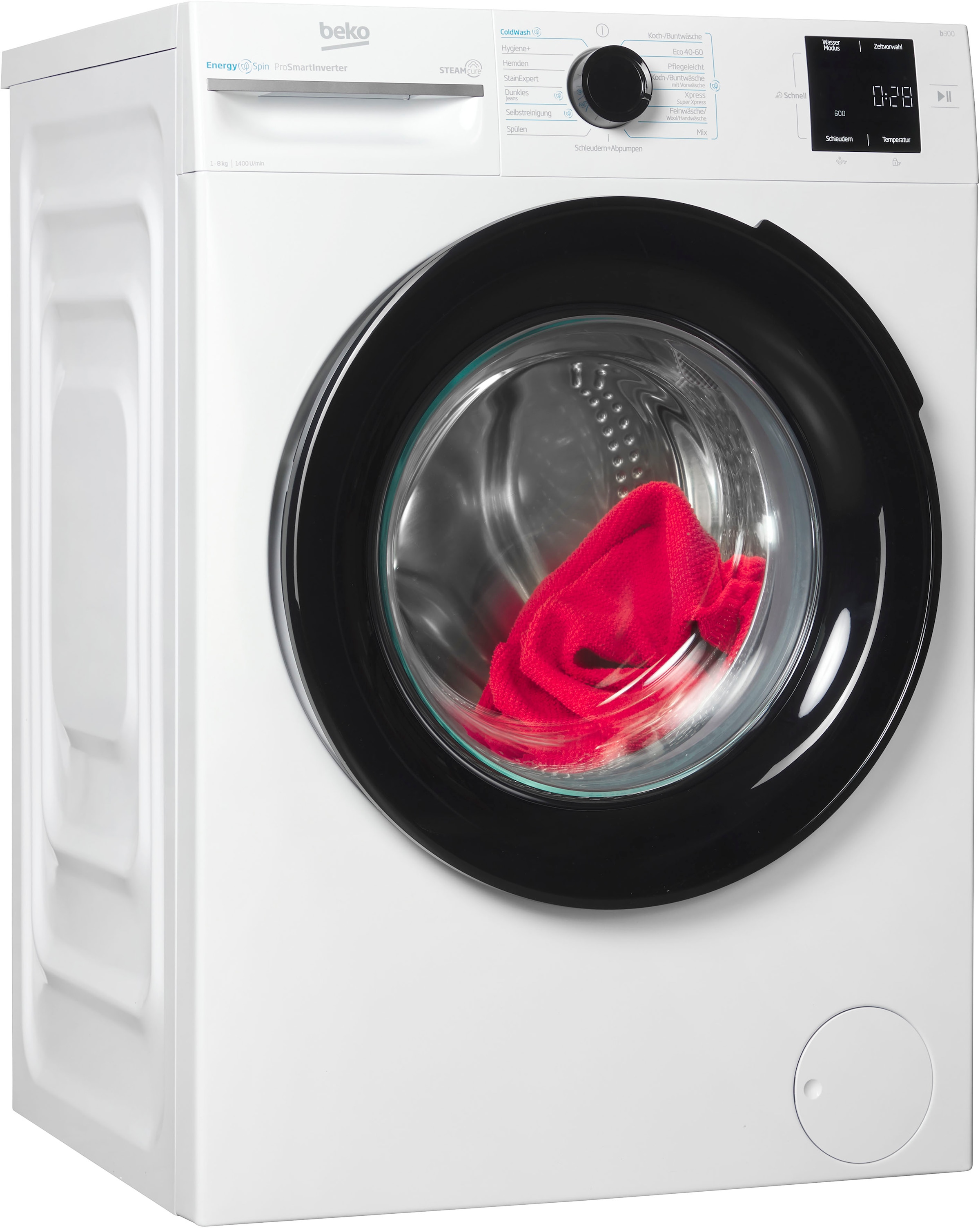 BEKO Waschmaschine »BM3WFU3841X«, 8 kg, 1400 U/min, Waschen mit EnergySpin: Bis zu 35 %...