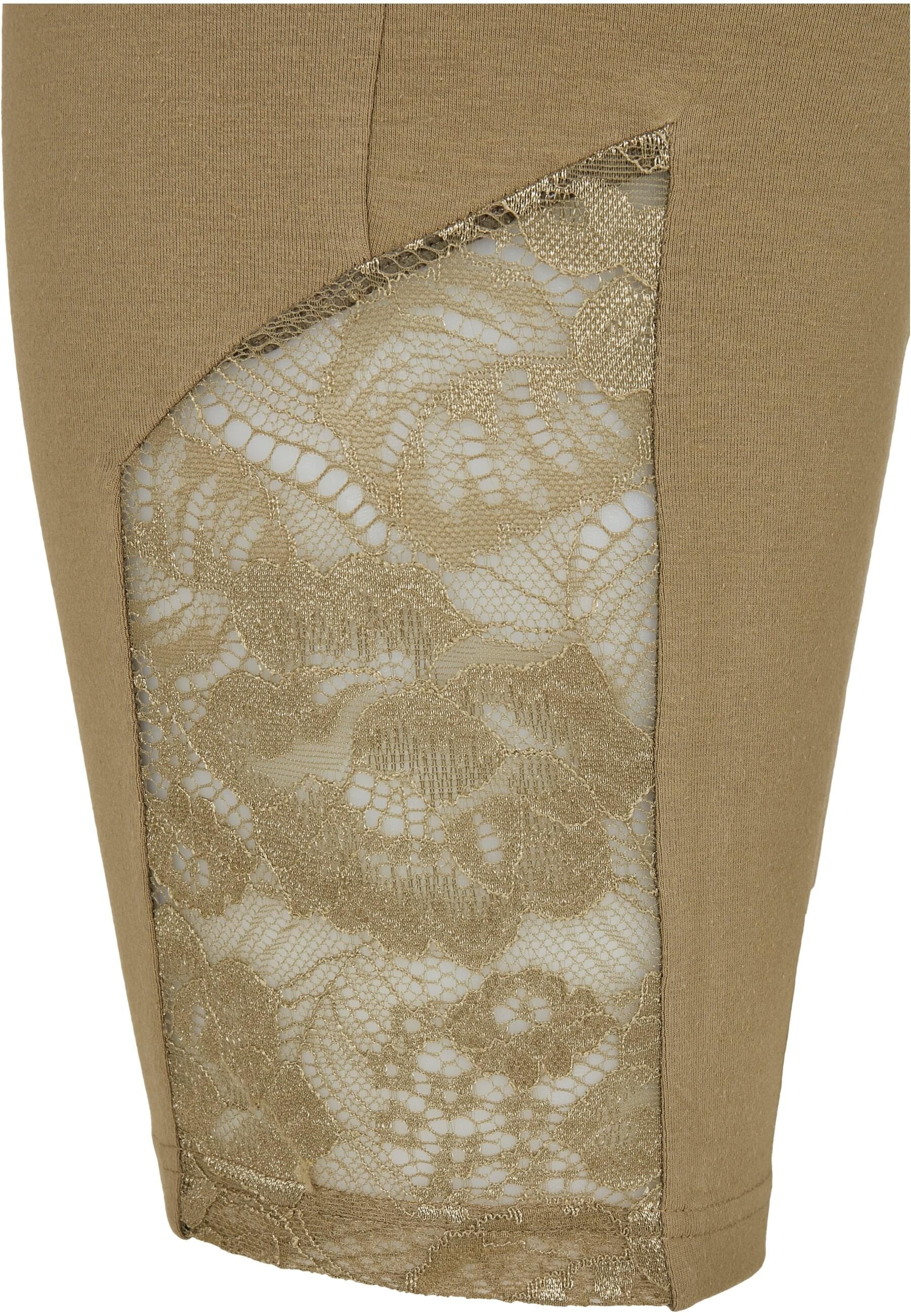 URBAN CLASSICS Radlerhose »Urban Classics Damen Ladies High Waist Lace Inset Cycle Shorts«, (1 tlg.)