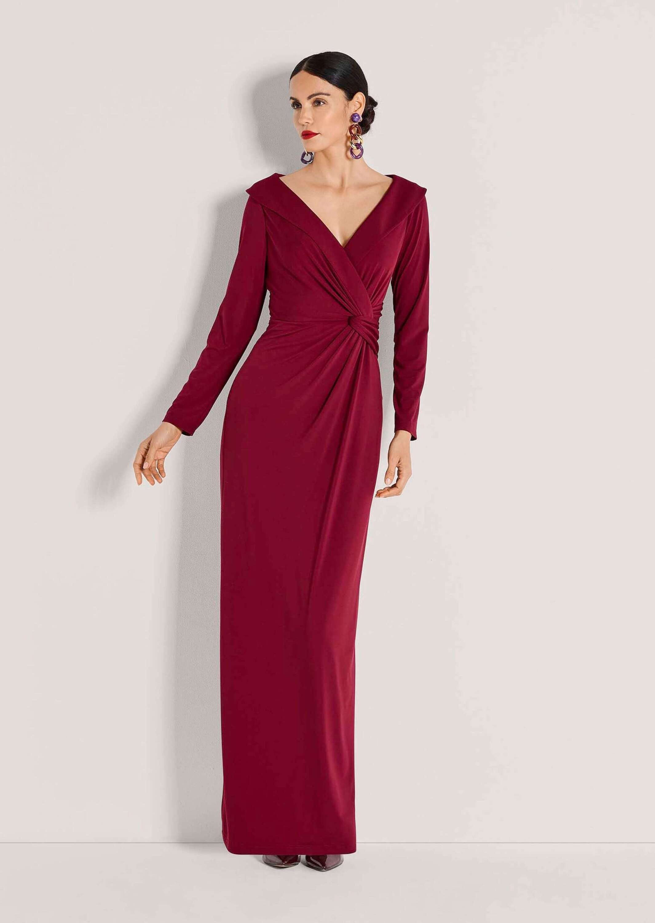 MADELEINE Abendkleid »Abendkleid Elegantes Stretchkleid in Wickel-Optik« Wickeloptik durch Knoten