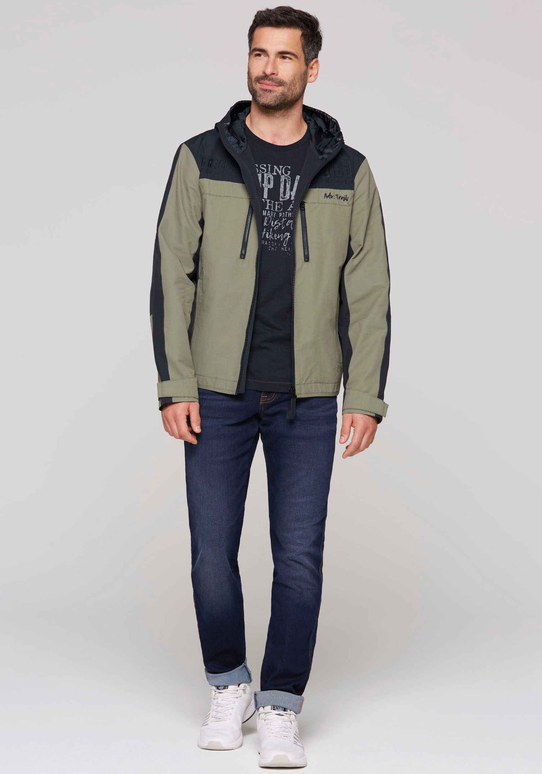 CAMP DAVID Outdoorjacke, mit Kapuze, mit Logostickereien