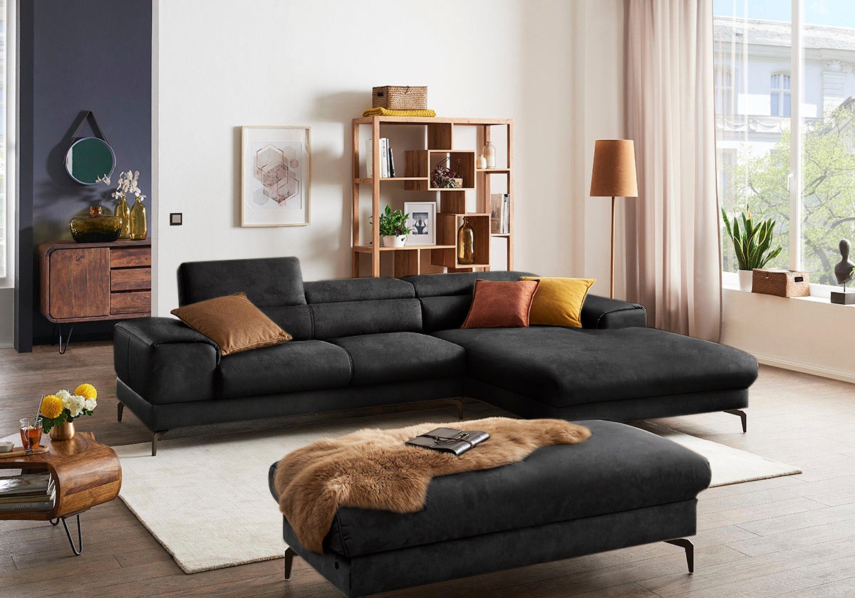 Thumbnail - W.SCHILLIG Ecksofa "piedroo, Designsofa mit tollem Sitzkomfort, elegant und bequem, L-Form", Kopfteilverstellung, wahlwe...