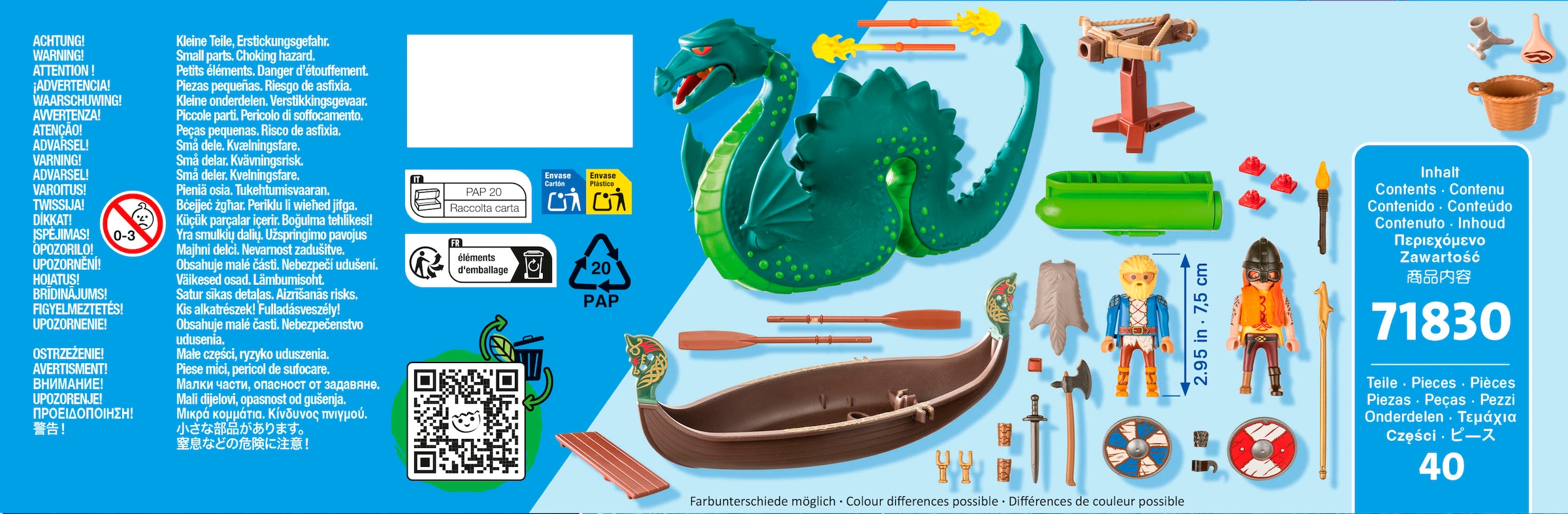 Playmobil® Konstruktions-Spielset »Wikinger mit Seeungeheuer (71830), Playmobil History« Made in Europe