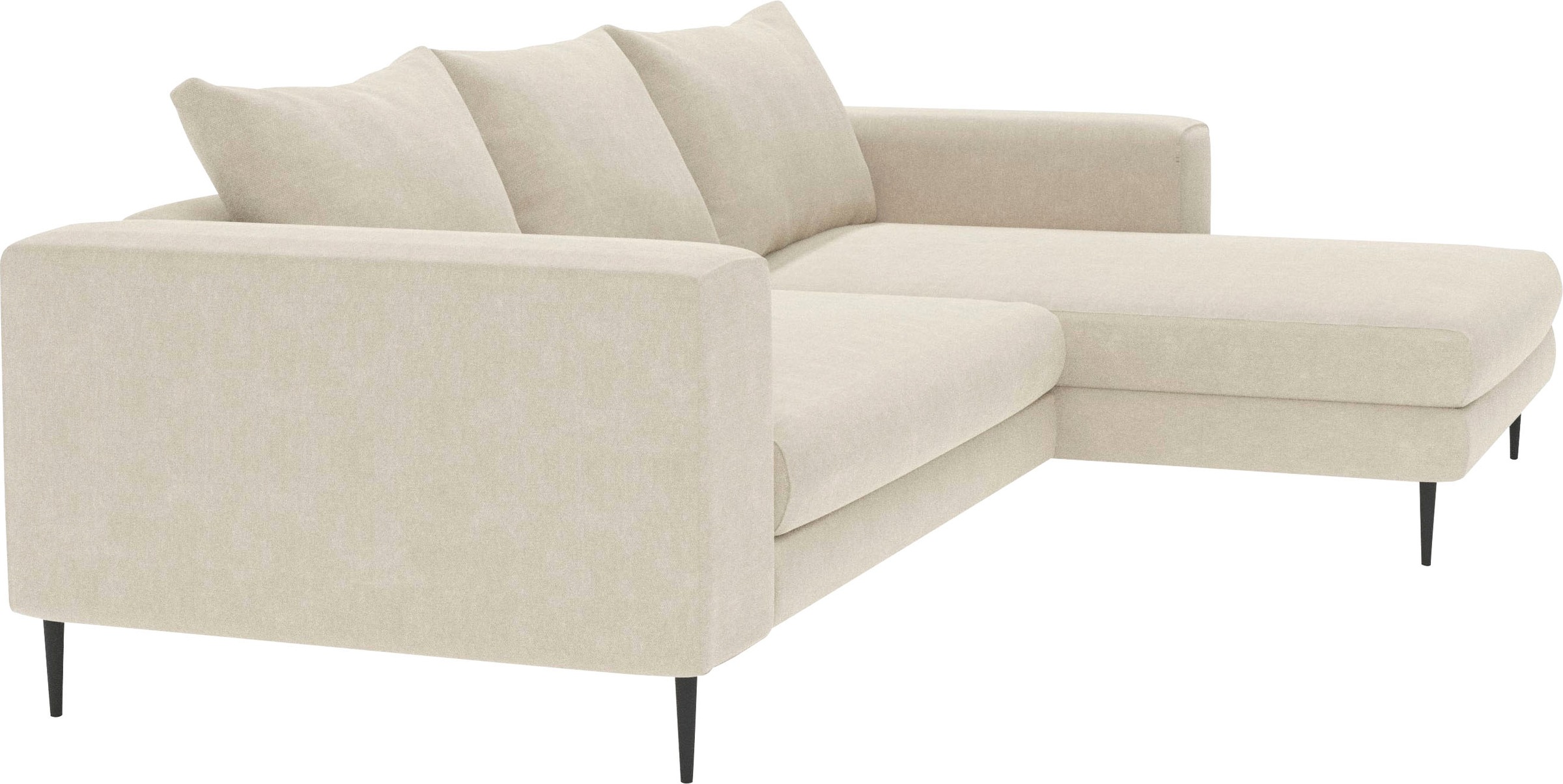 INOSIGN Ecksofa »Aurora, L-Form, mit extra breiter Recamiere, 324 x 170 cm (BxT)«, Designsofa mit tollem Sitzkomfort, extra hohe Metallfüße schwarz