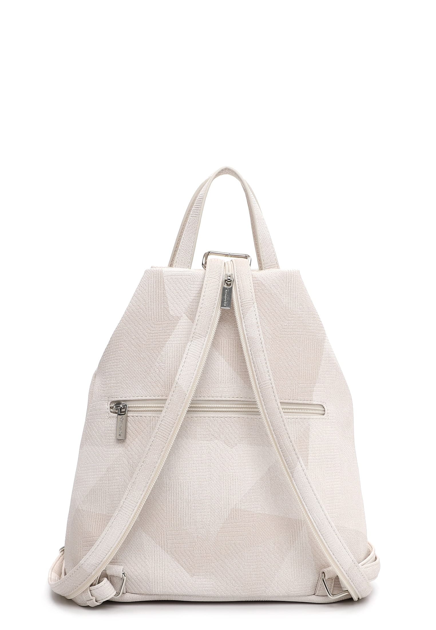 Rucksack TAMARIS "Rucksack TAS Karen", Damen, Gr. B/H/T: 29cm x 31cm x 17cm, beige (ecru 320), Obermaterial: 60% Polyurethan PU. 40% Polyester PES., Rucksäcke Rucksack 2