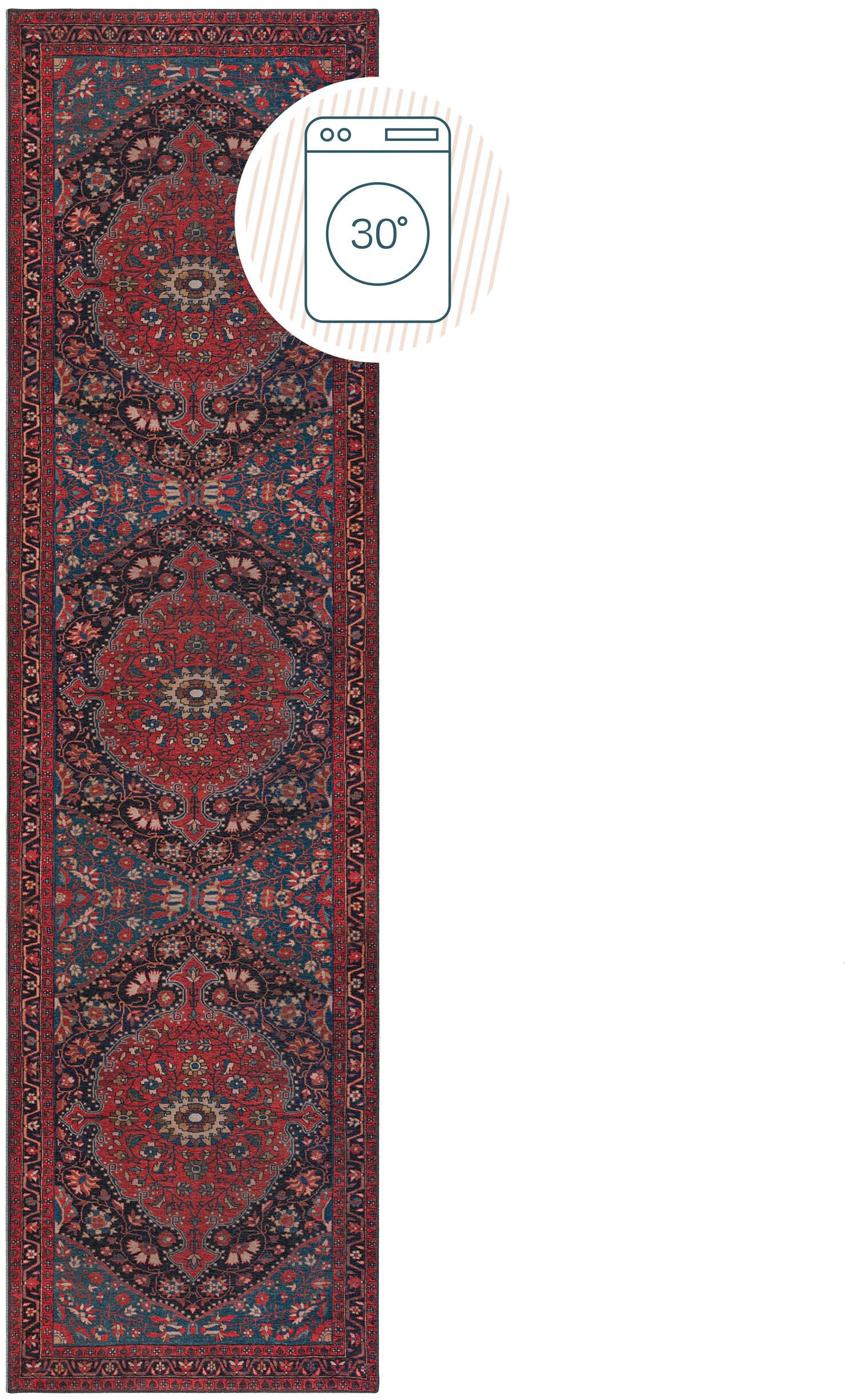 FLAIR RUGS Teppich "Medallion" rechteckig 4 mm Höhe Waschbar Traditioneller günstig online kaufen