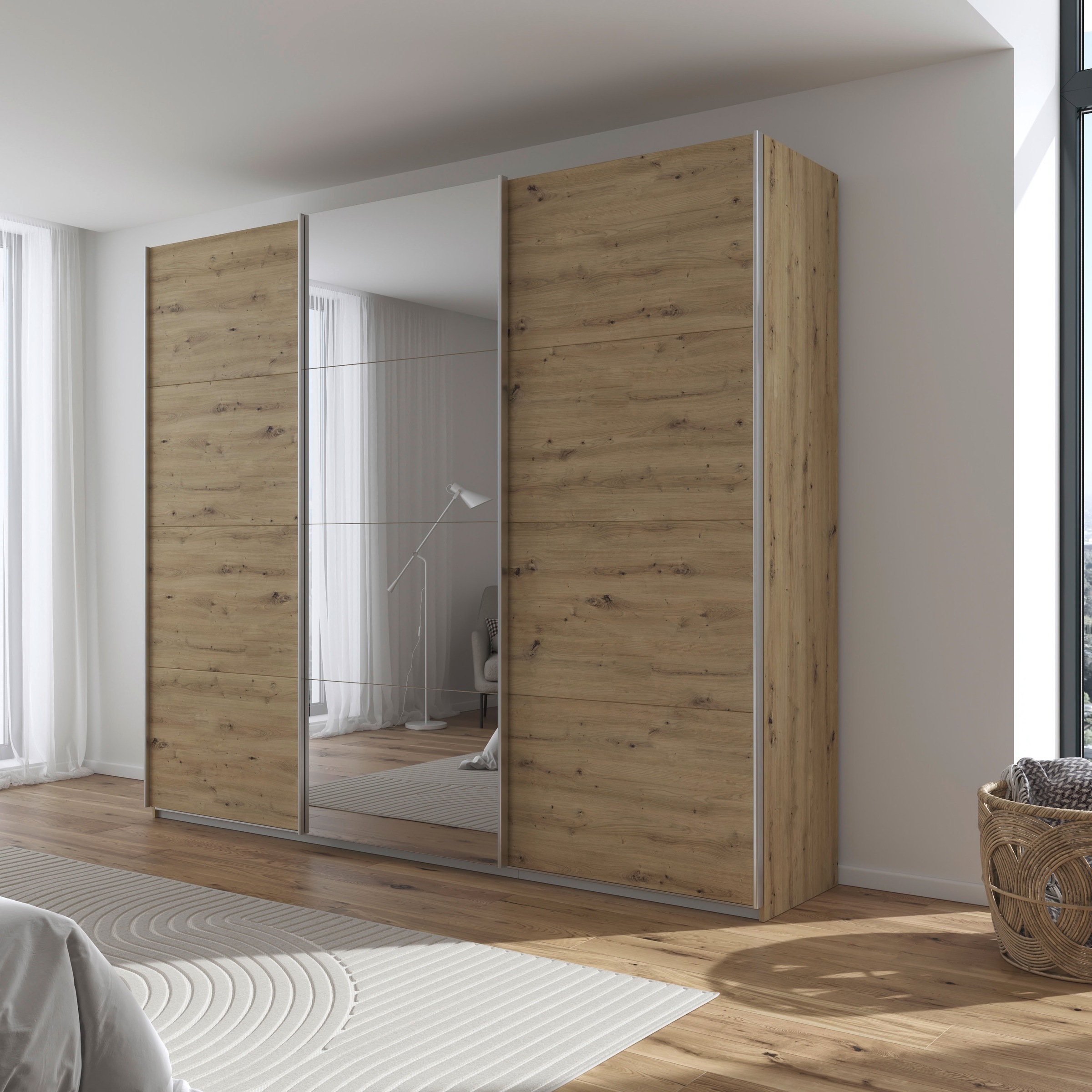 rauch Schwebetürenschrank »Kleiderschrank Schrank Garderobe Wäscheschrank TOMA«, inkl. Regaleinsatz sowie zusätzlichen Einlegeböden MADE IN GERMANY