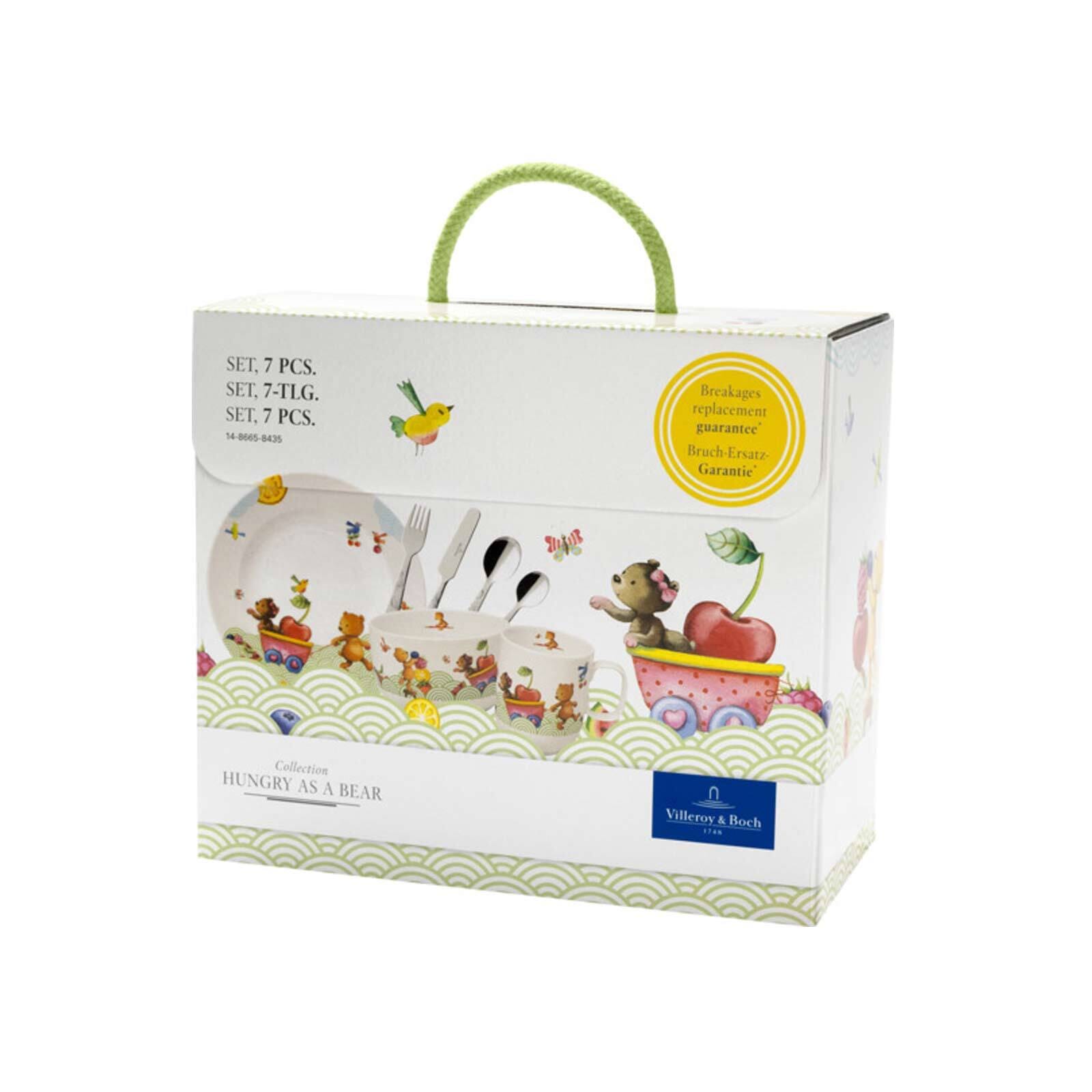 Villeroy & Boch Kindergeschirr-Set »Kindergeschirr Hungry as a Bear bunt« Spülmaschinenfest, Mikrowellensicher