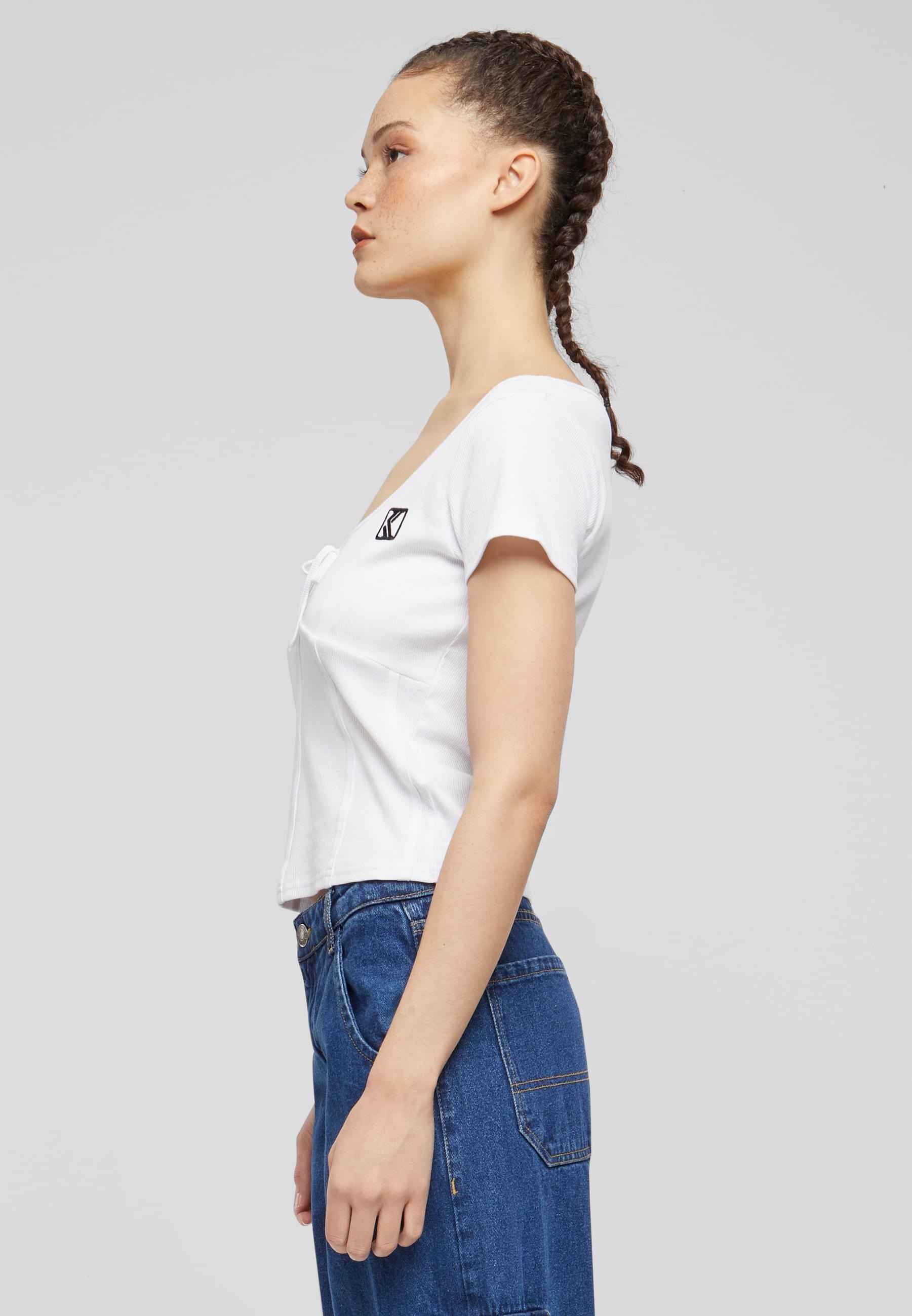 Karl Kani T-Shirt »Karl Kani Damen KW241-026-1 Karl Kani Og Corset Rib Tee«, (1 tlg.)