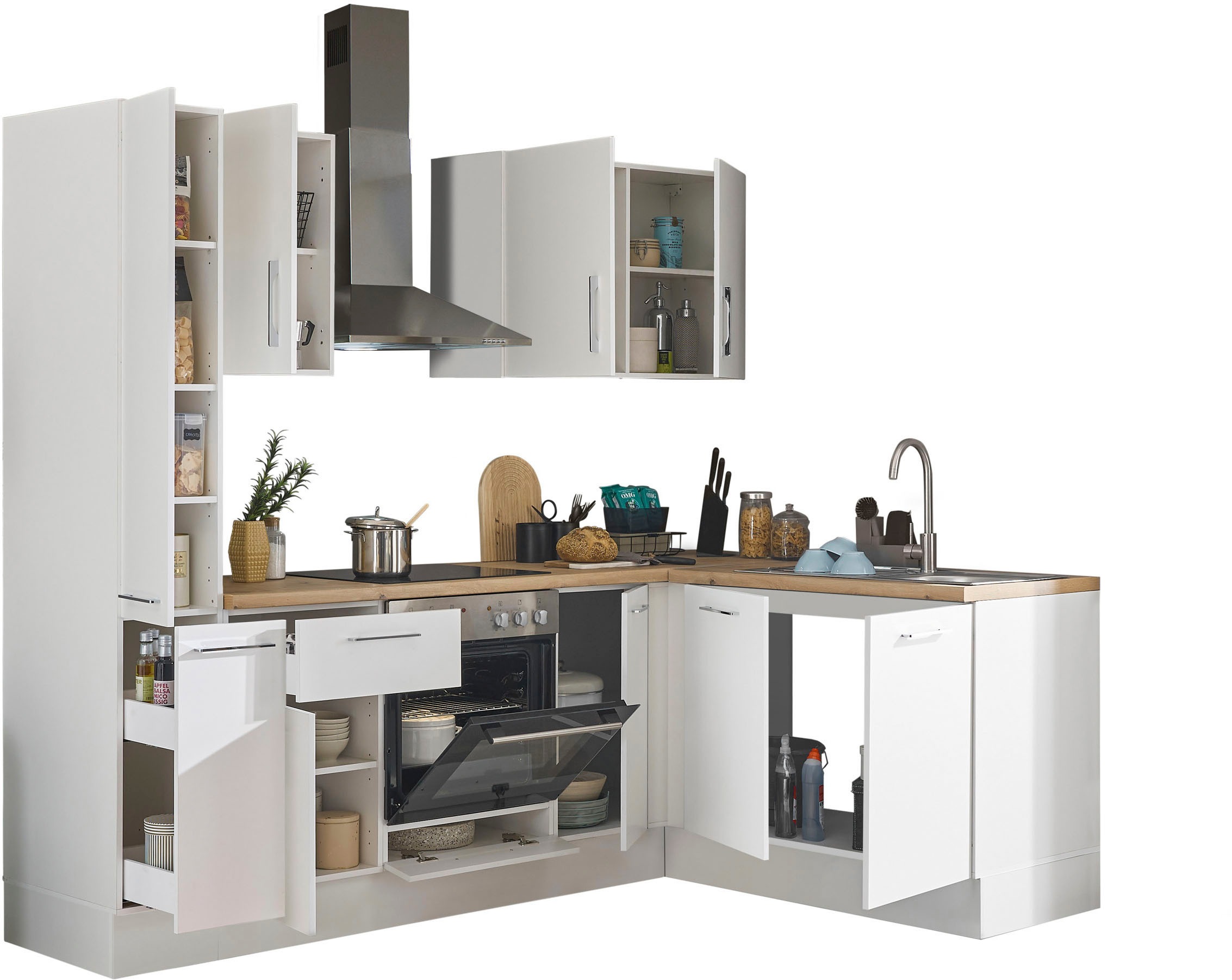 BASIC by Balculina Winkelküche »Turin«, Stellbreite 240x175 cm, wahlweise mit E-Geräten