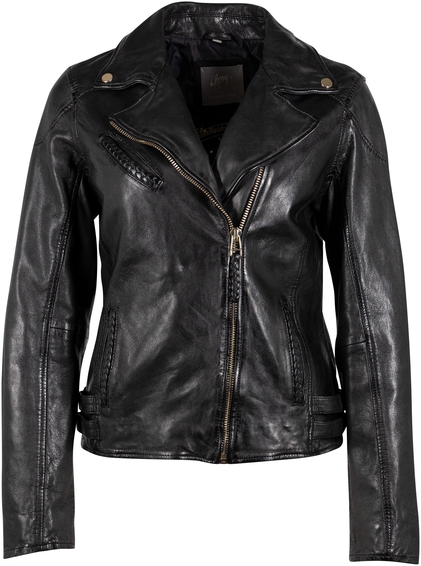 Mauritius Lederjacke "GWCaira" mit asymetrischem Reißverschluss, Ziernähte günstig online kaufen
