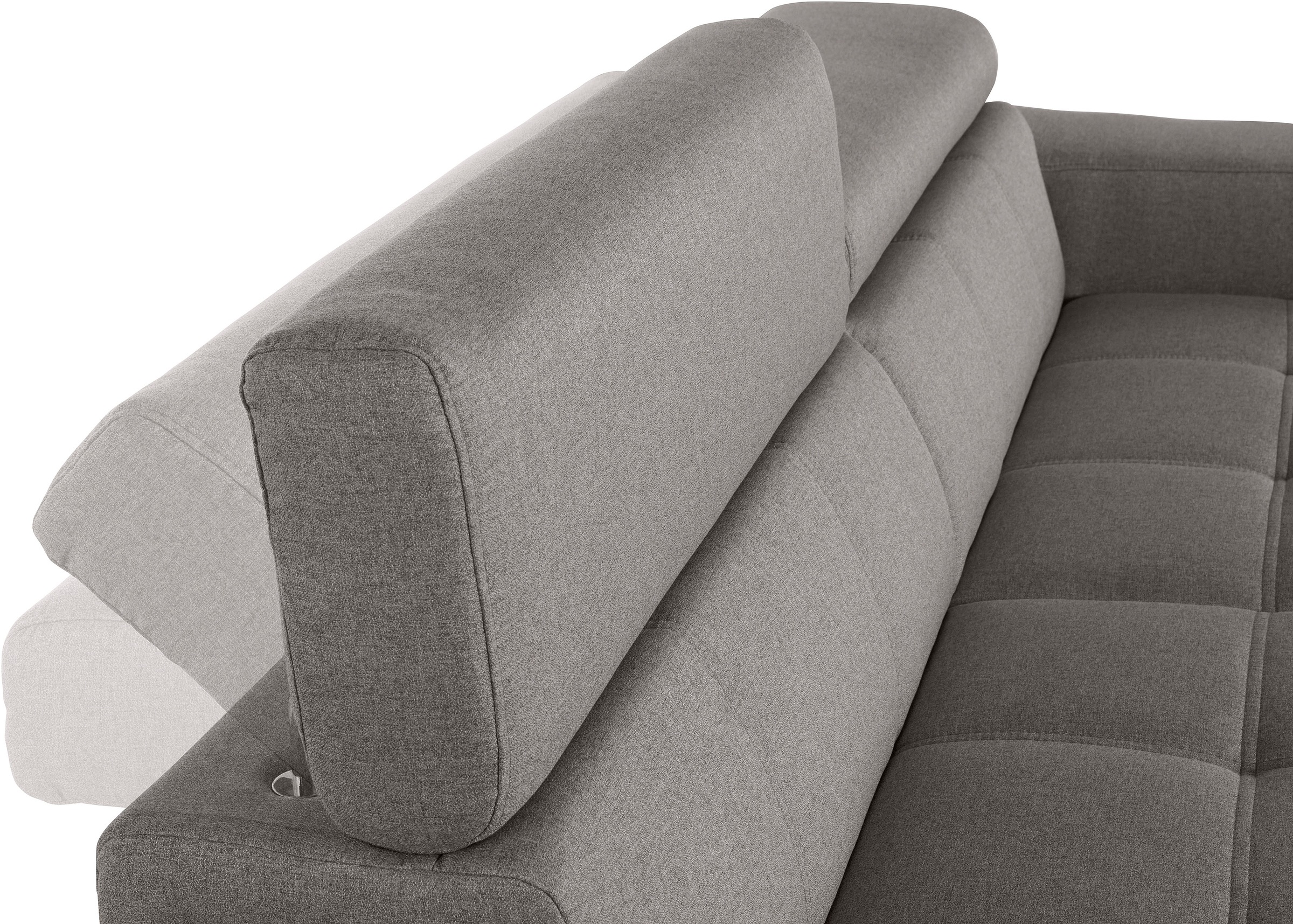 DOMO collection 2,5-Sitzer »Cunelli zeitlos und elegant, moderne Sitznähte als Designelement,«, wahlweise mit 6-fach verstellbaren Kopfteilen, fester Sitzkomfort