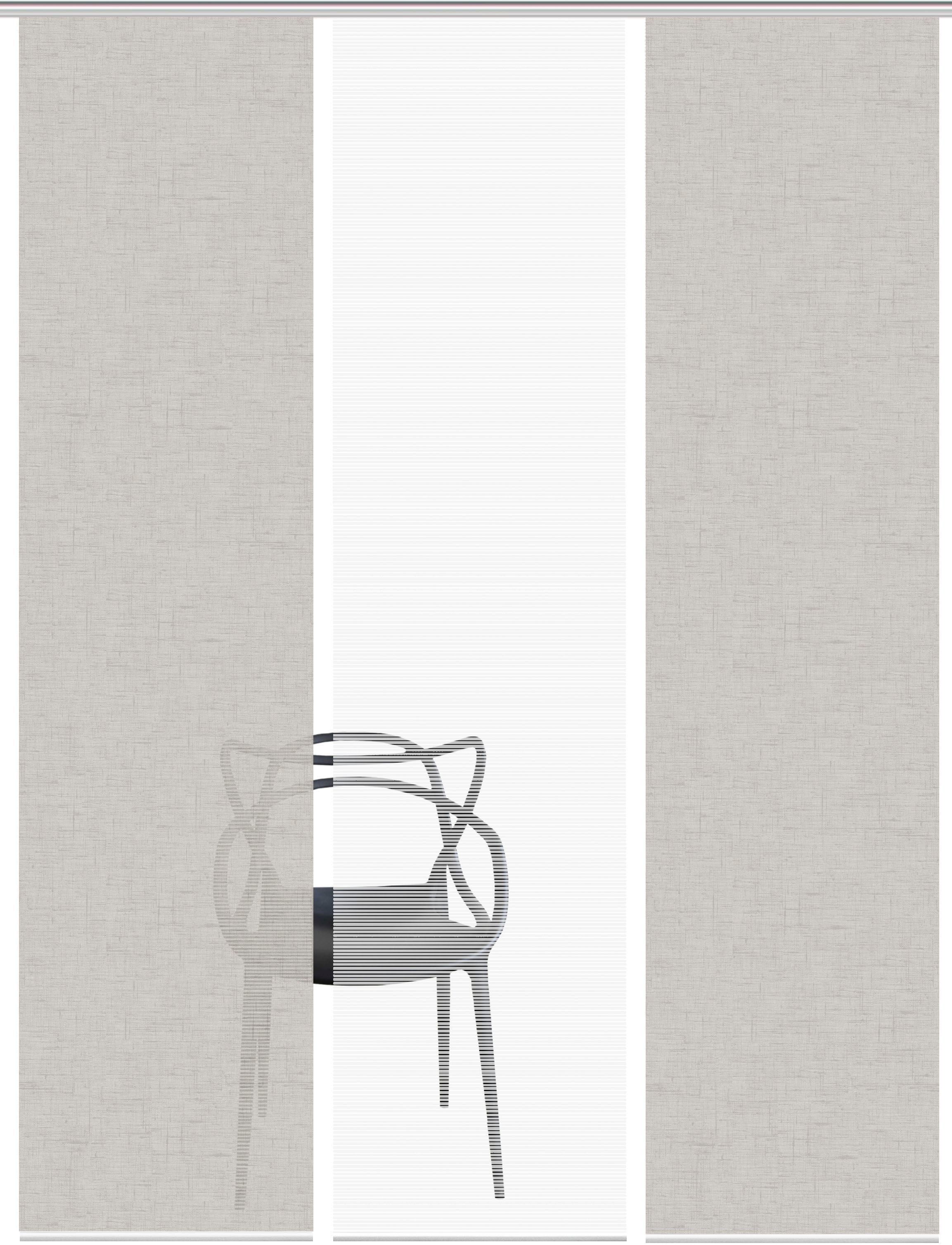 Vision S Schiebegardine "PIVE 3er SET" Paneelwagen 3 Stk. tlg. Schiebevorha günstig online kaufen