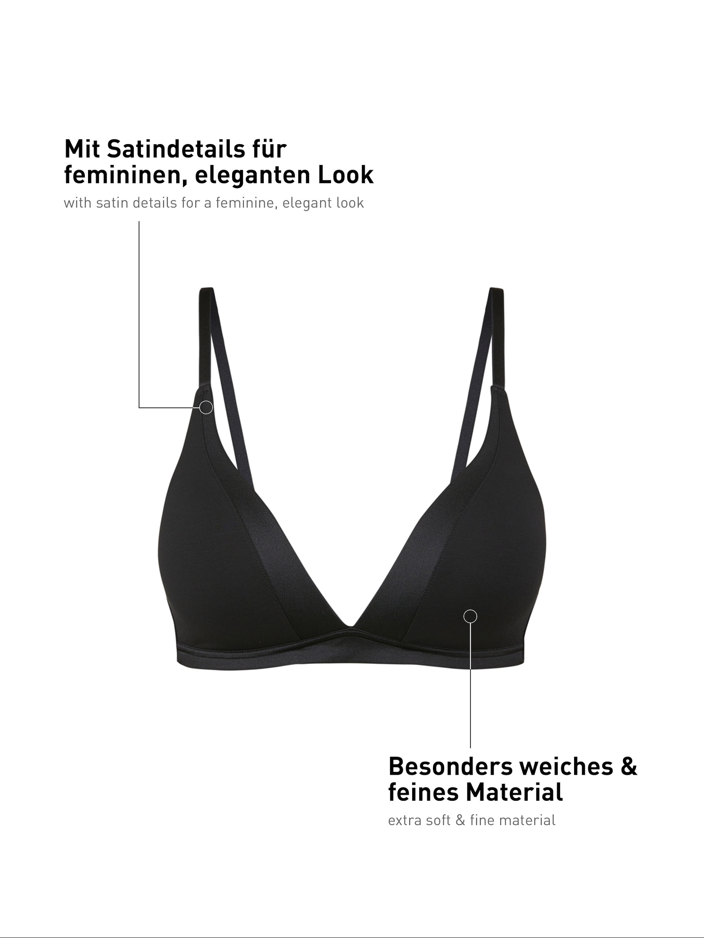 CALIDA Triangel-BH »Cate«, Satinblende, ohne Bügel, Single-Jersey Qualität, elastisch, weich