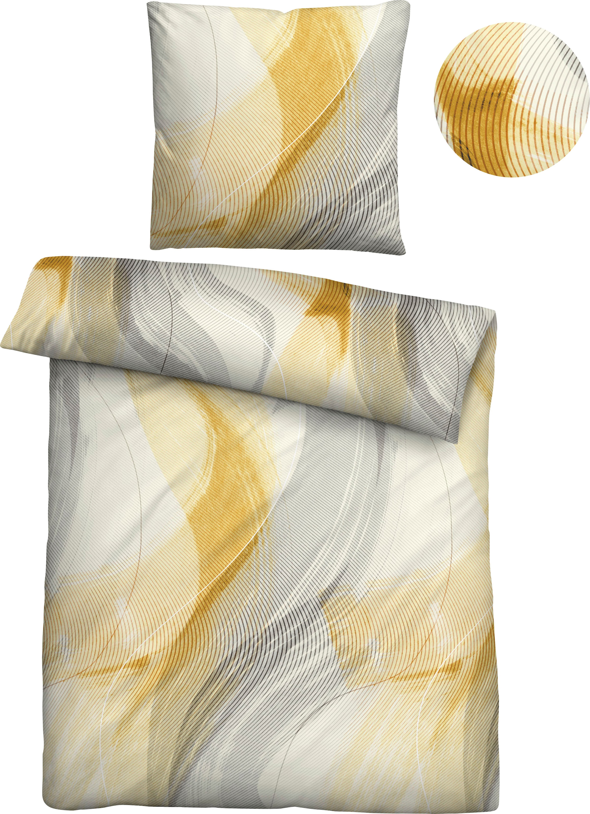 Biberna Bettwäsche »Maurice«, (2 tlg.), mit pastelligen Wellen