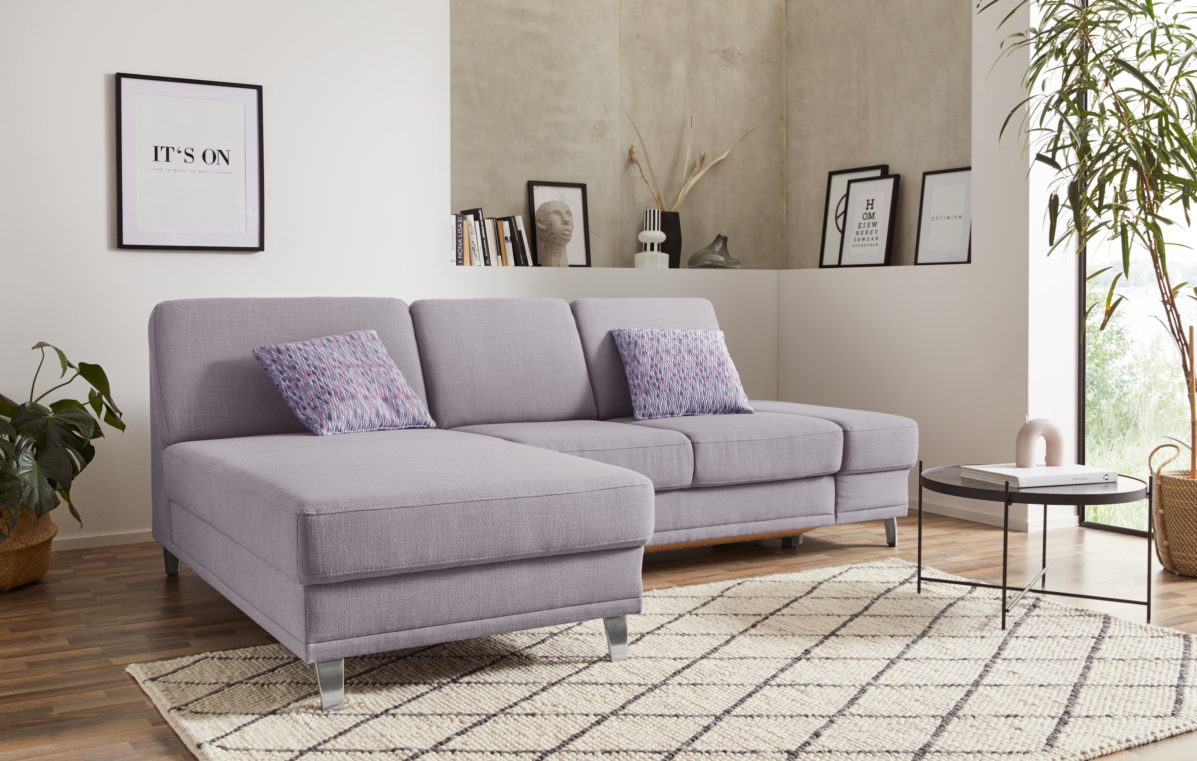 sit&more Ecksofa "Clio L-Form" optional Schlaffunktion oder Vorziehsitz und Bettkasten, Federkern