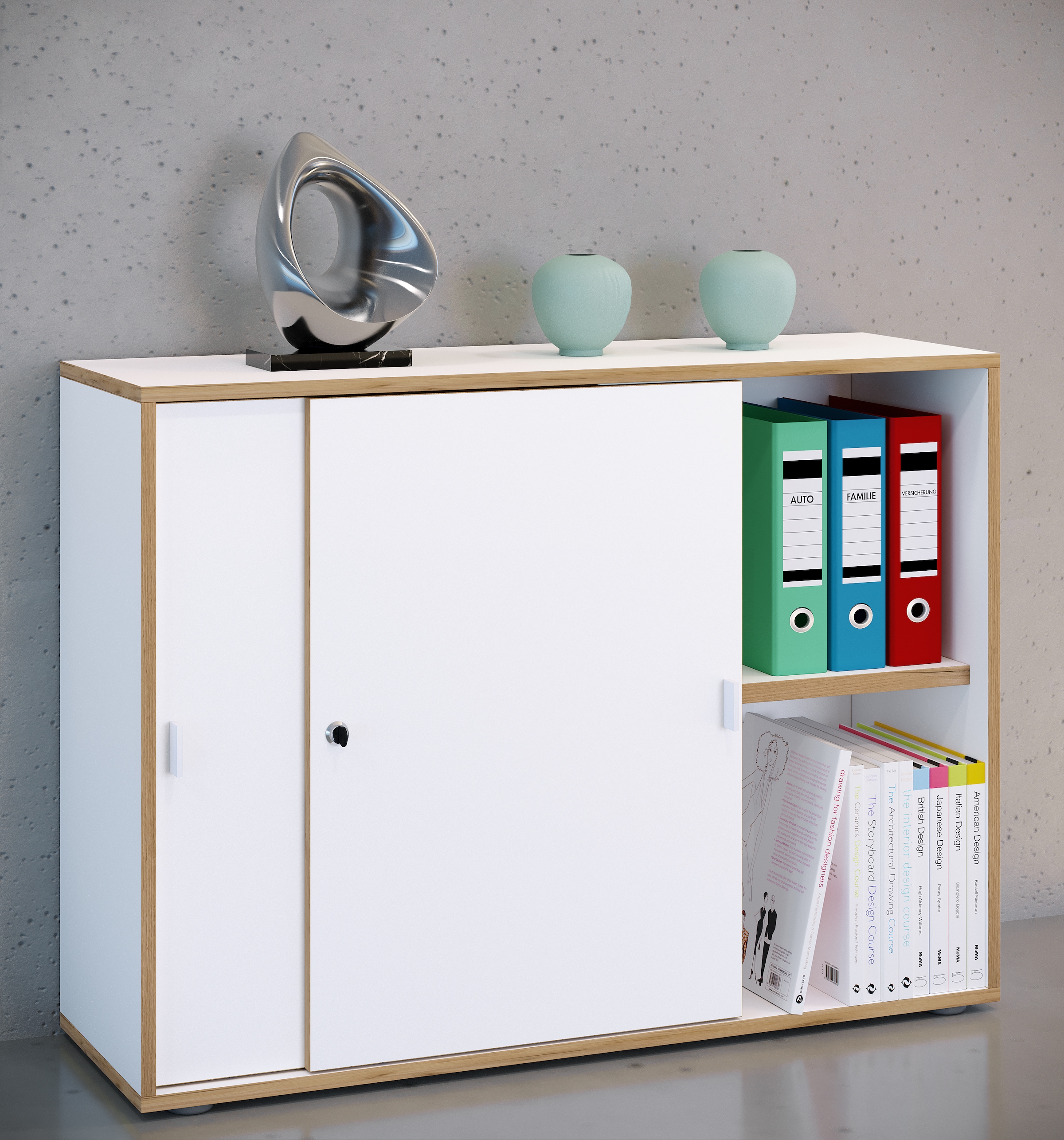 VCM Aktenschrank »Büroschrank Aktenschrank Schiebetüren Salia 2fach«