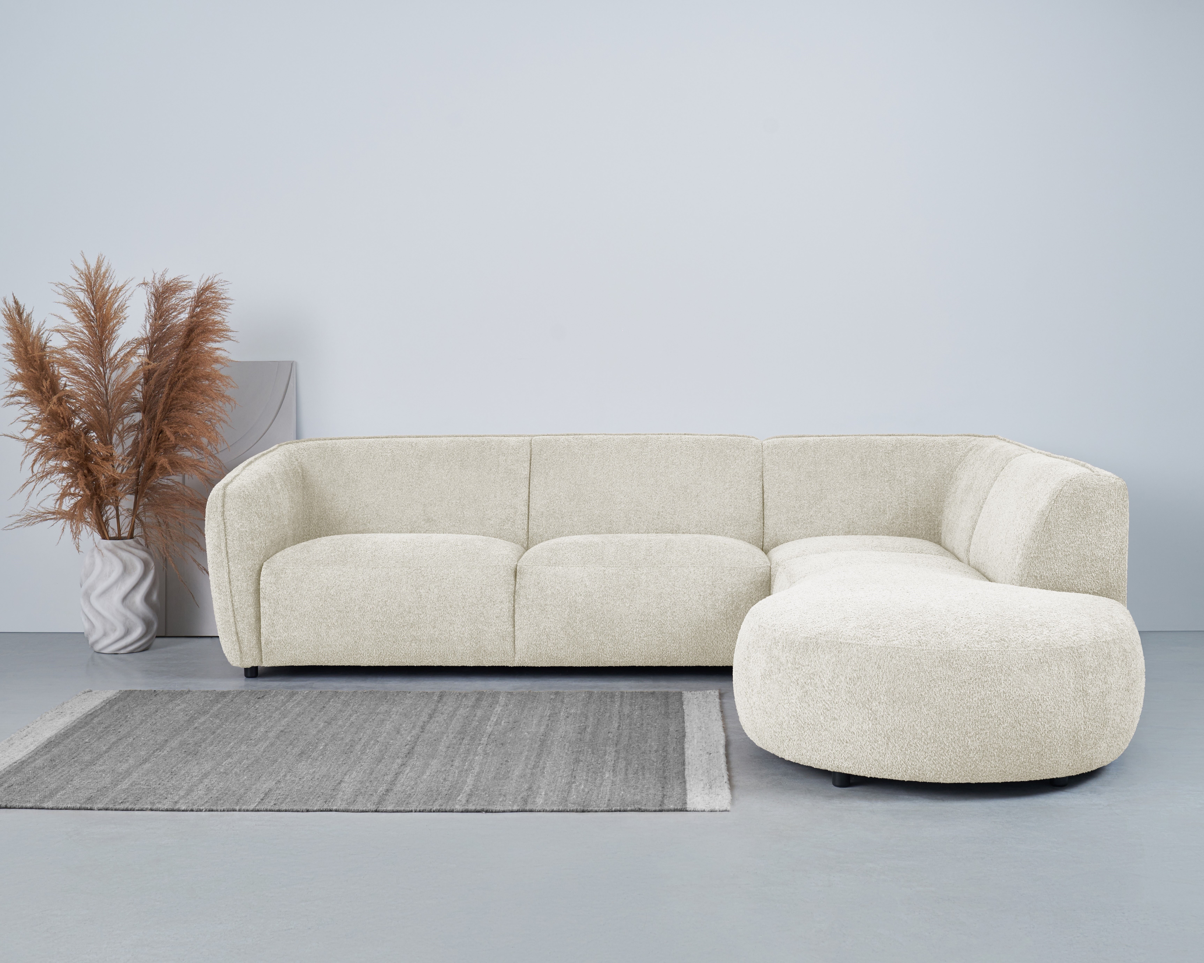 OTTO home Ecksofa "OSTRUP Rundsofa, L-Form, Naturtöne, Boucle oder Chenille" Breite 273 cm, organische Form mit sanften Rundungen