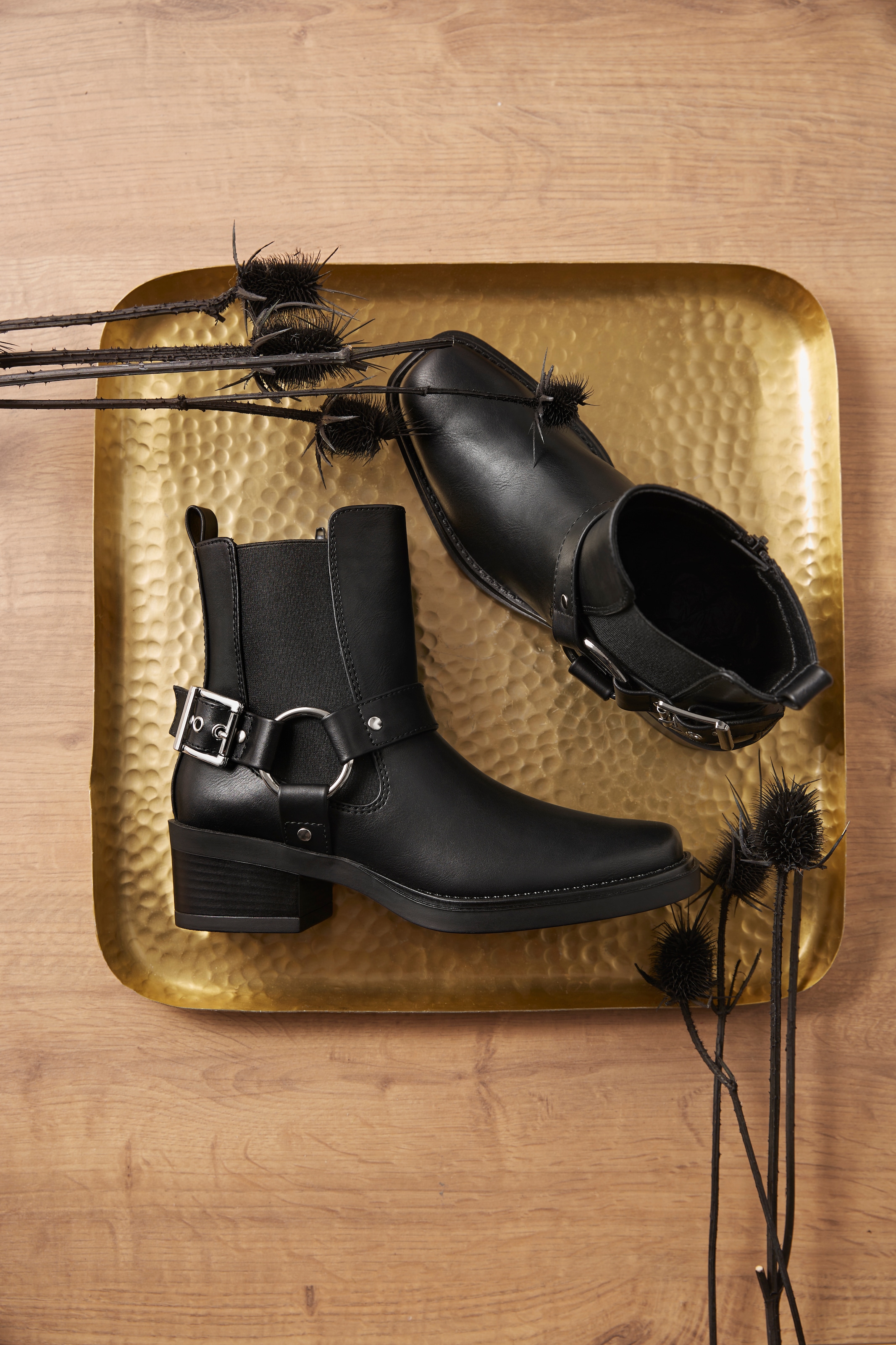 Aniston SHOES Westernstiefelette, Cowboyboots, Blockabsatz, mit Stretcheinsatz - NEUE KOLLEKTION