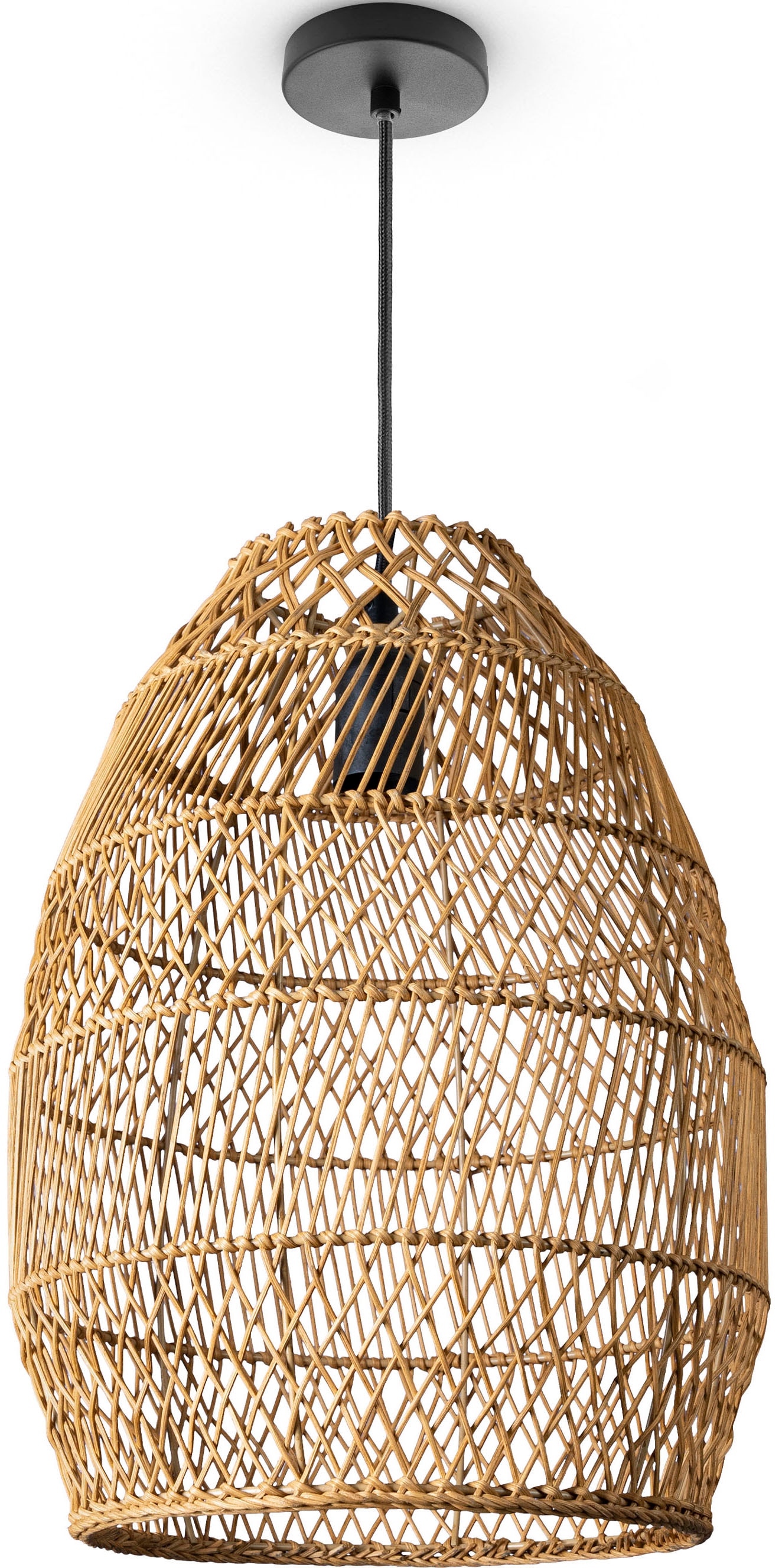 Paco Home Pendelleuchte »VIHMO«, Leuchtmittel E27 | ohne Leuchtmittel, Rattan Esstisch Pendellampe LED Boho Rustikal Korblampen Küche E27